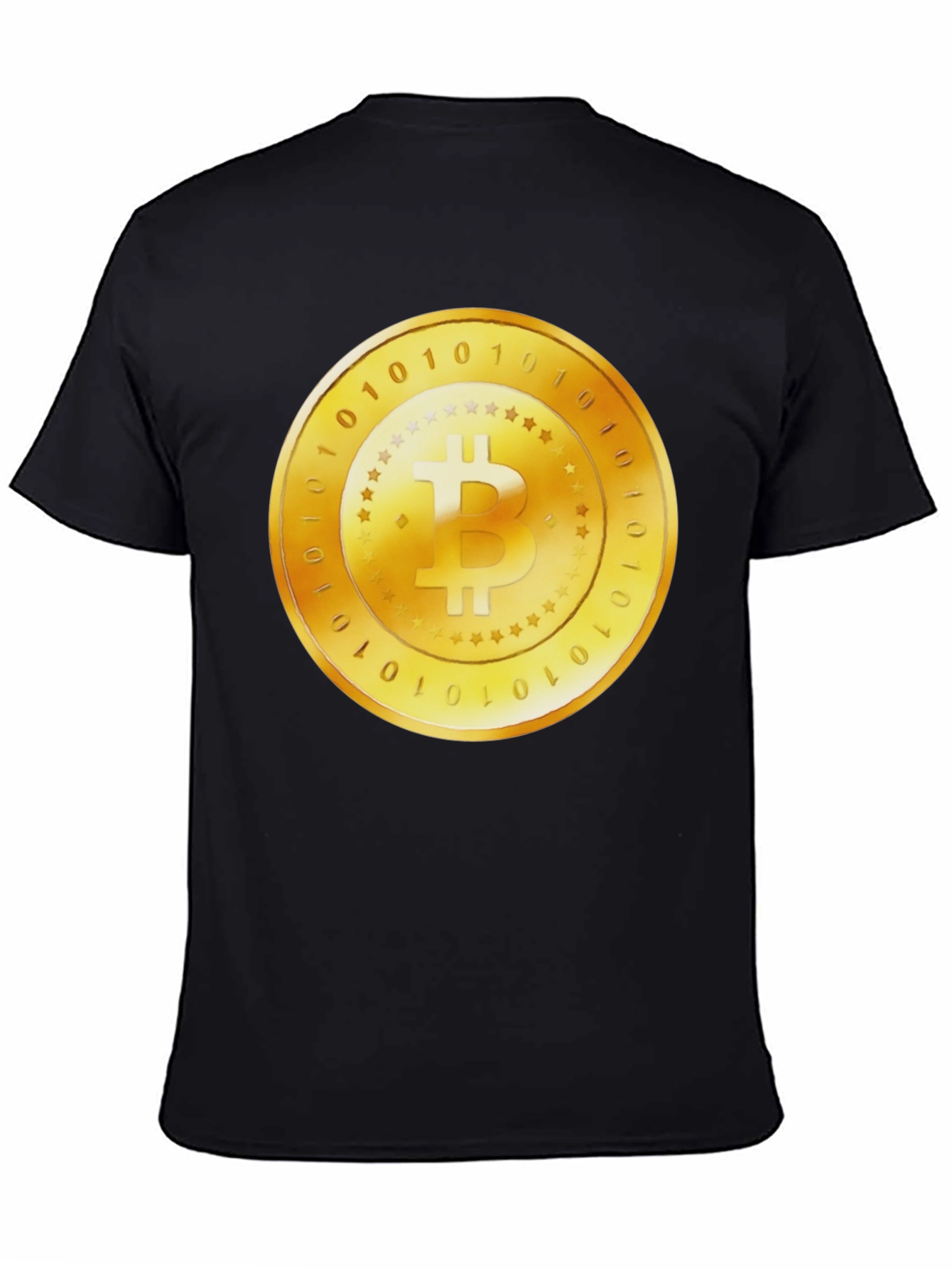 Black Bitcoin Gold Coin Graphic Black T-Shirt view 4