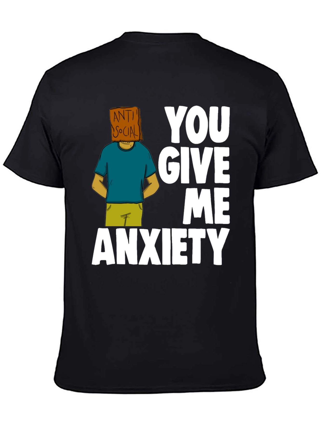Black Anti-Social Anxiety T-Shirt view 4