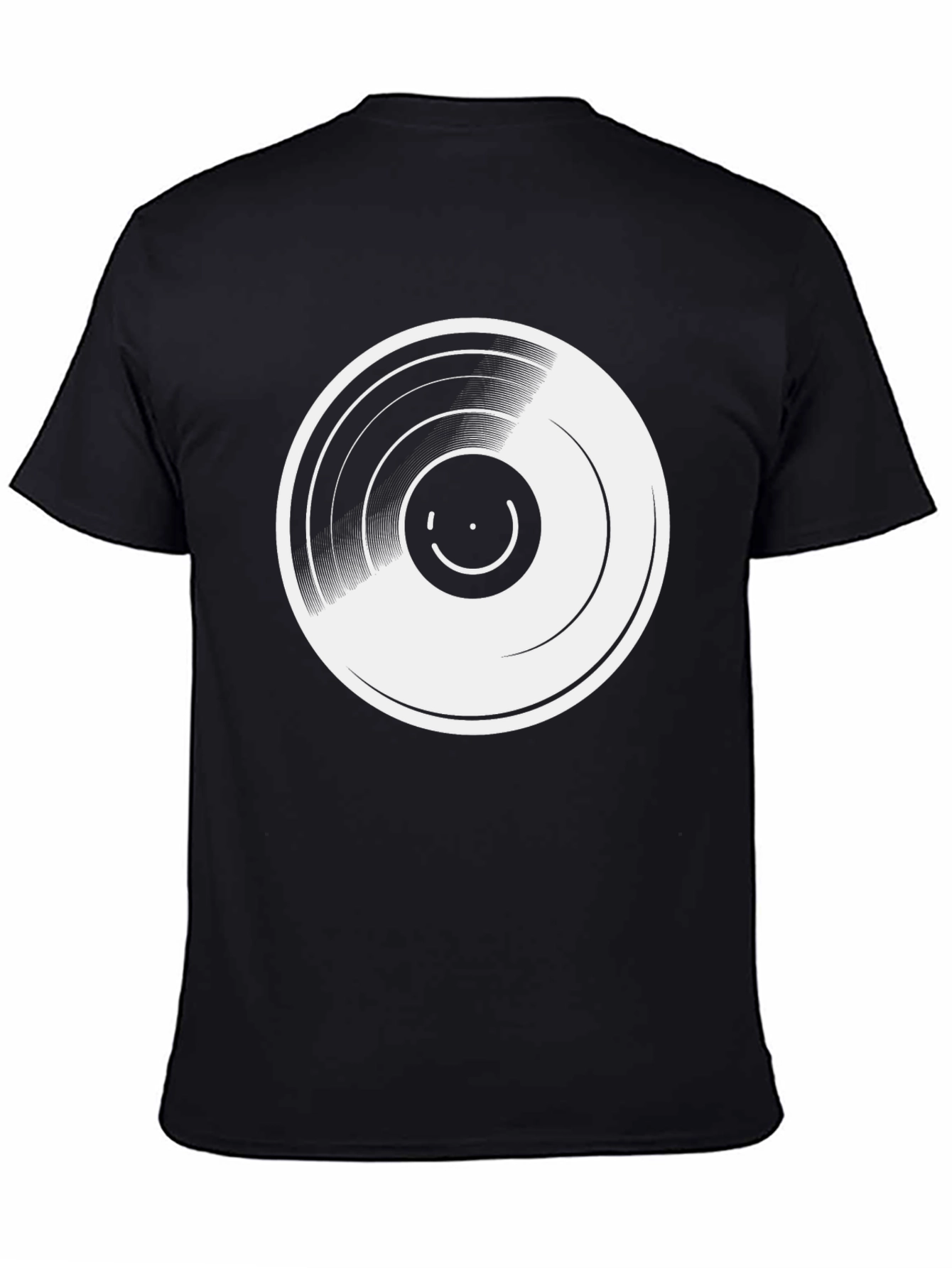 Black Vinyl Record Graphic Tee - Retro Music Lover T-Shirt view 4