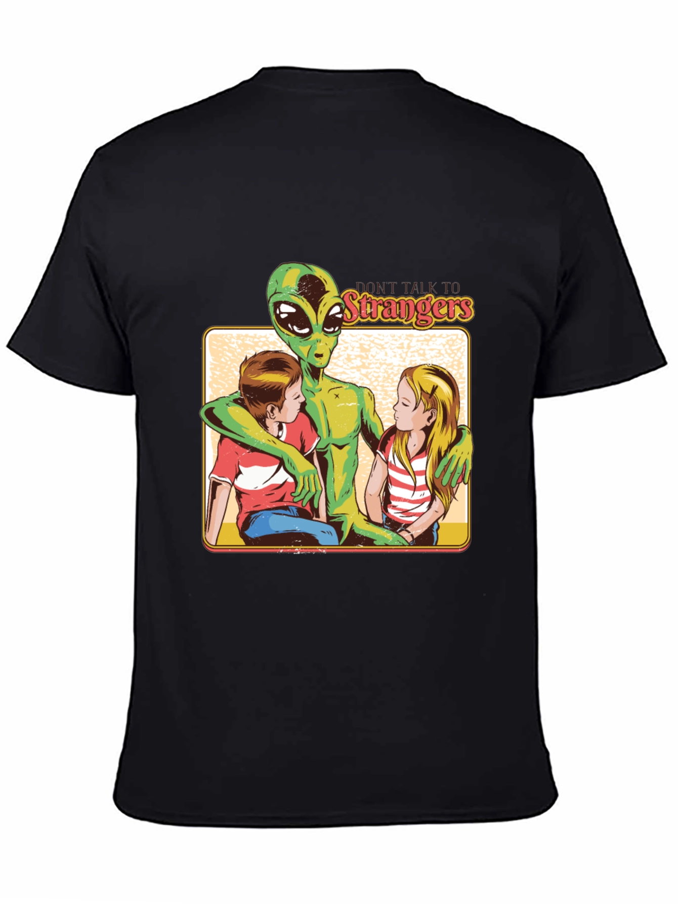 Black Don't Talk to Strangers Alien T-Shirt view 4