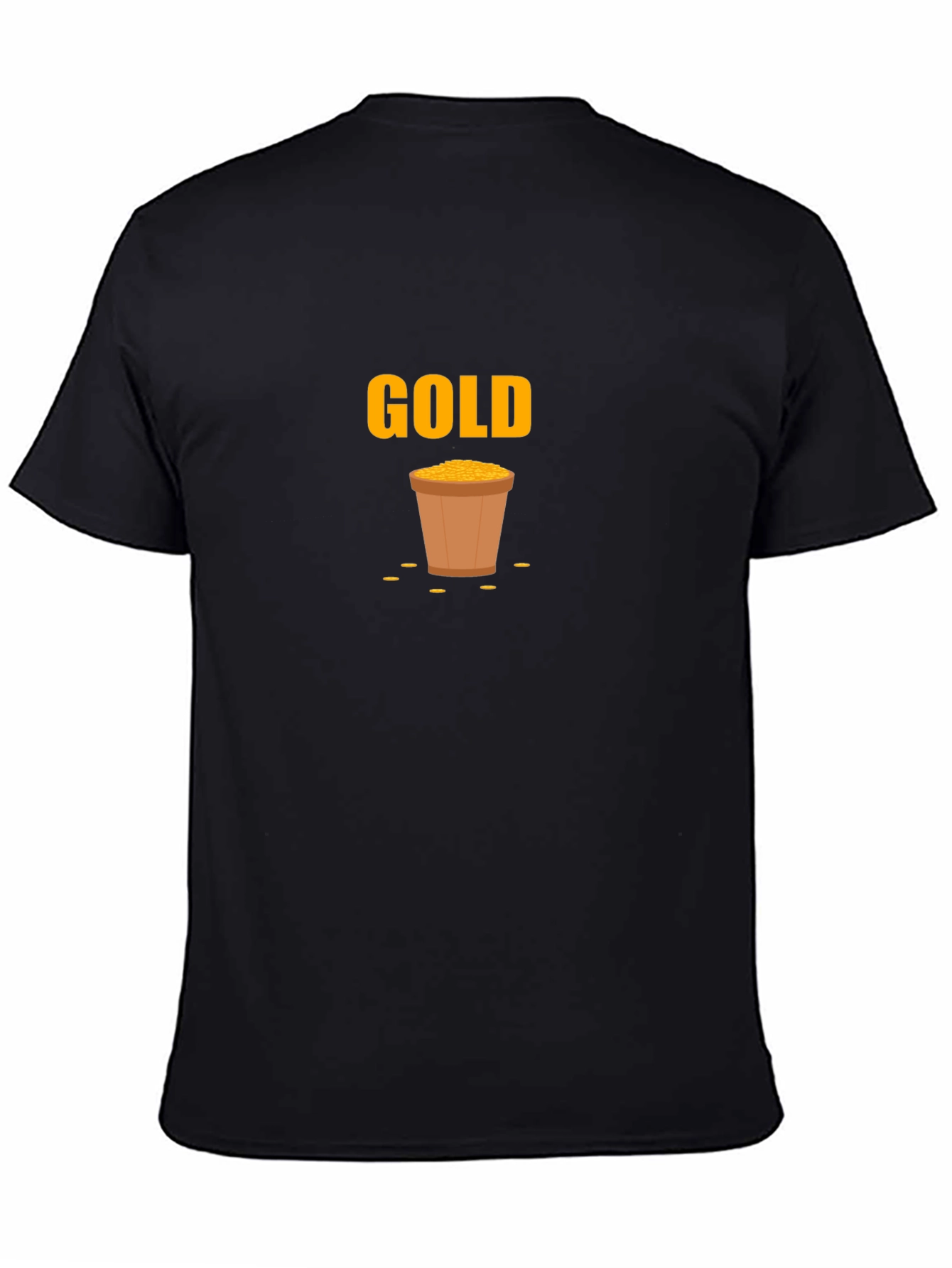 Black Gold Pot Graphic Black T-Shirt view 4