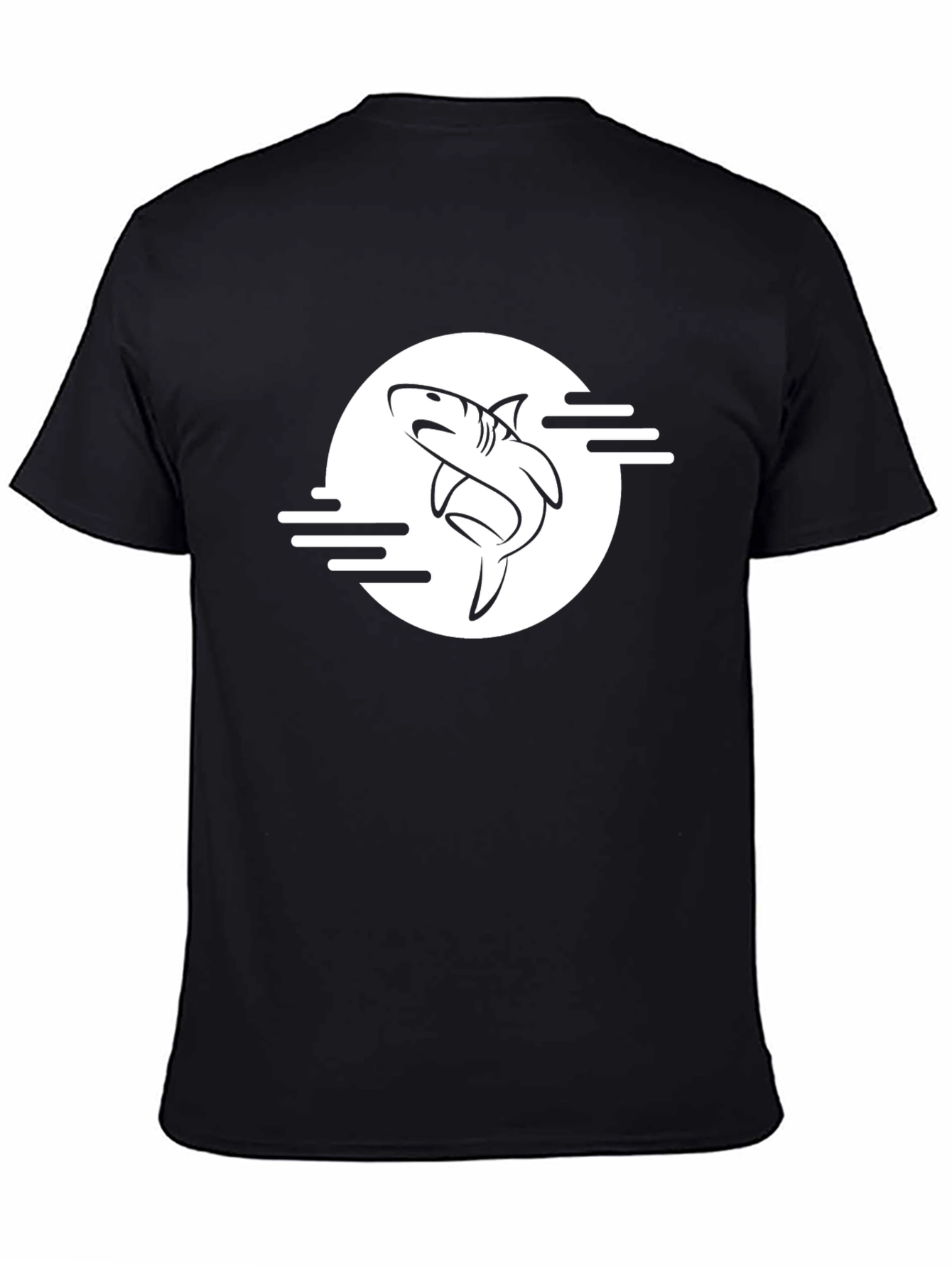 Black Cool Shark Graphic Black T-Shirt view 4