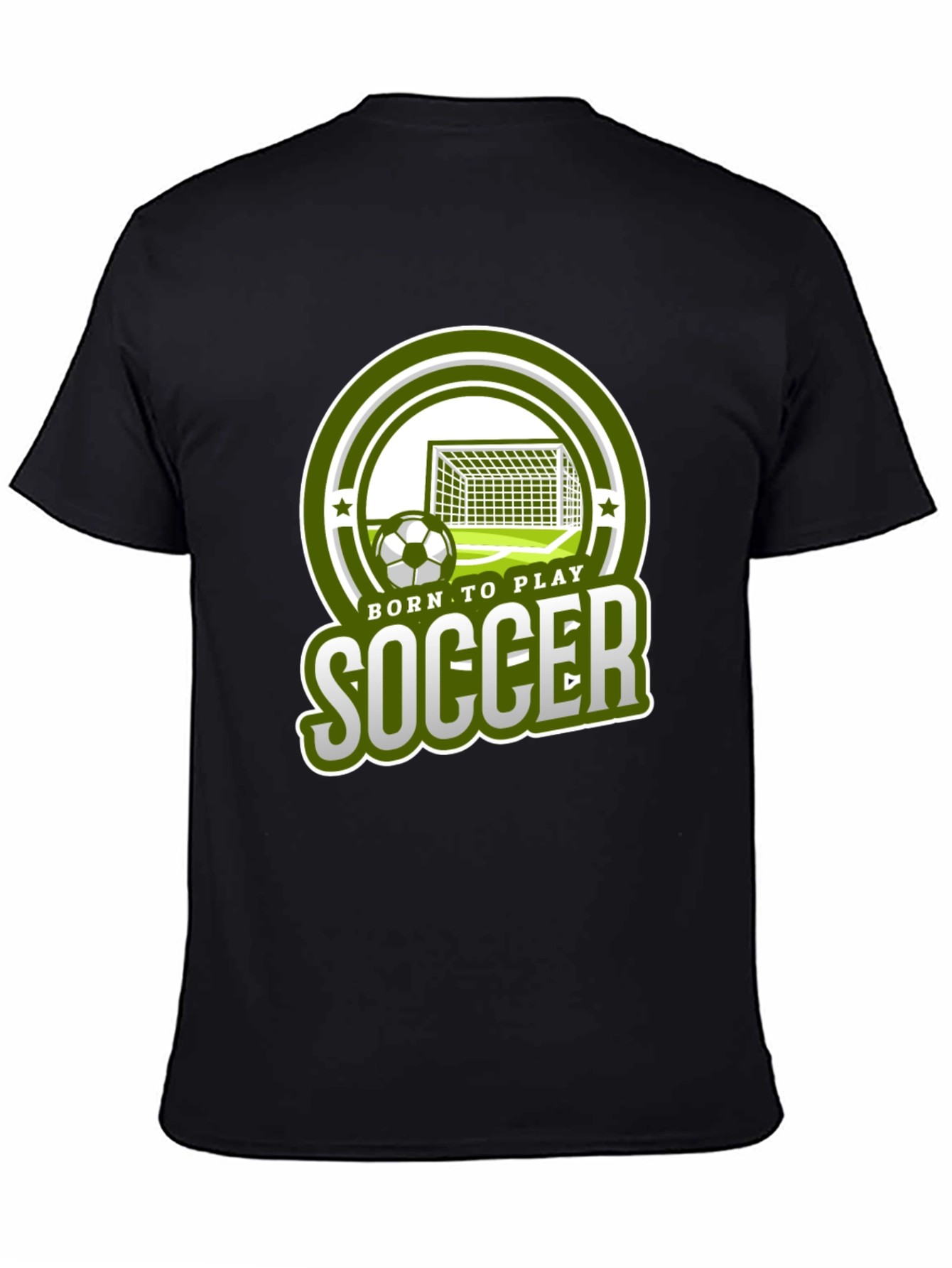 Black Born To Play Soccer Graphic T-Shirt view 4