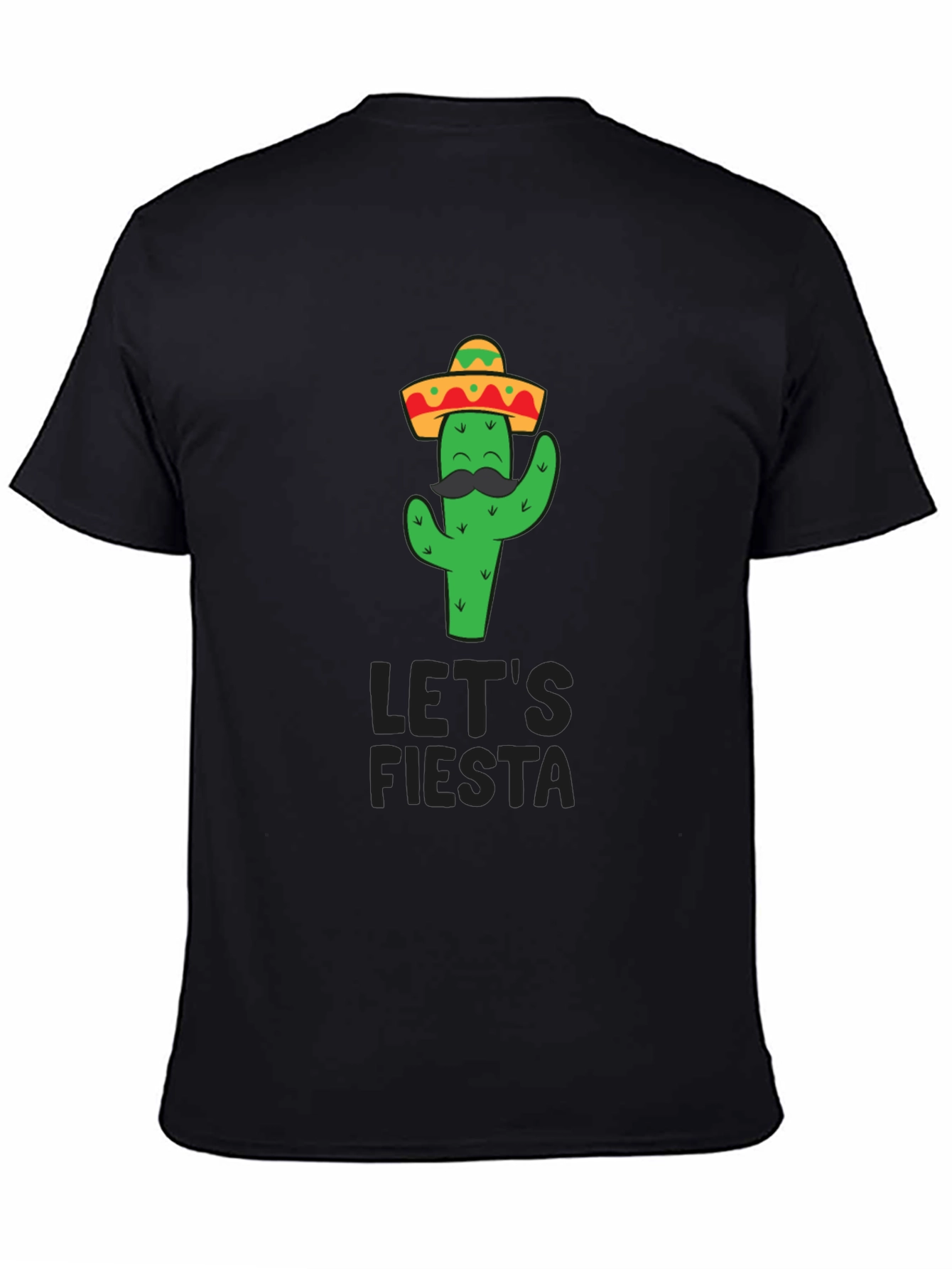 Black Let's Fiesta Cactus T-Shirt view 4