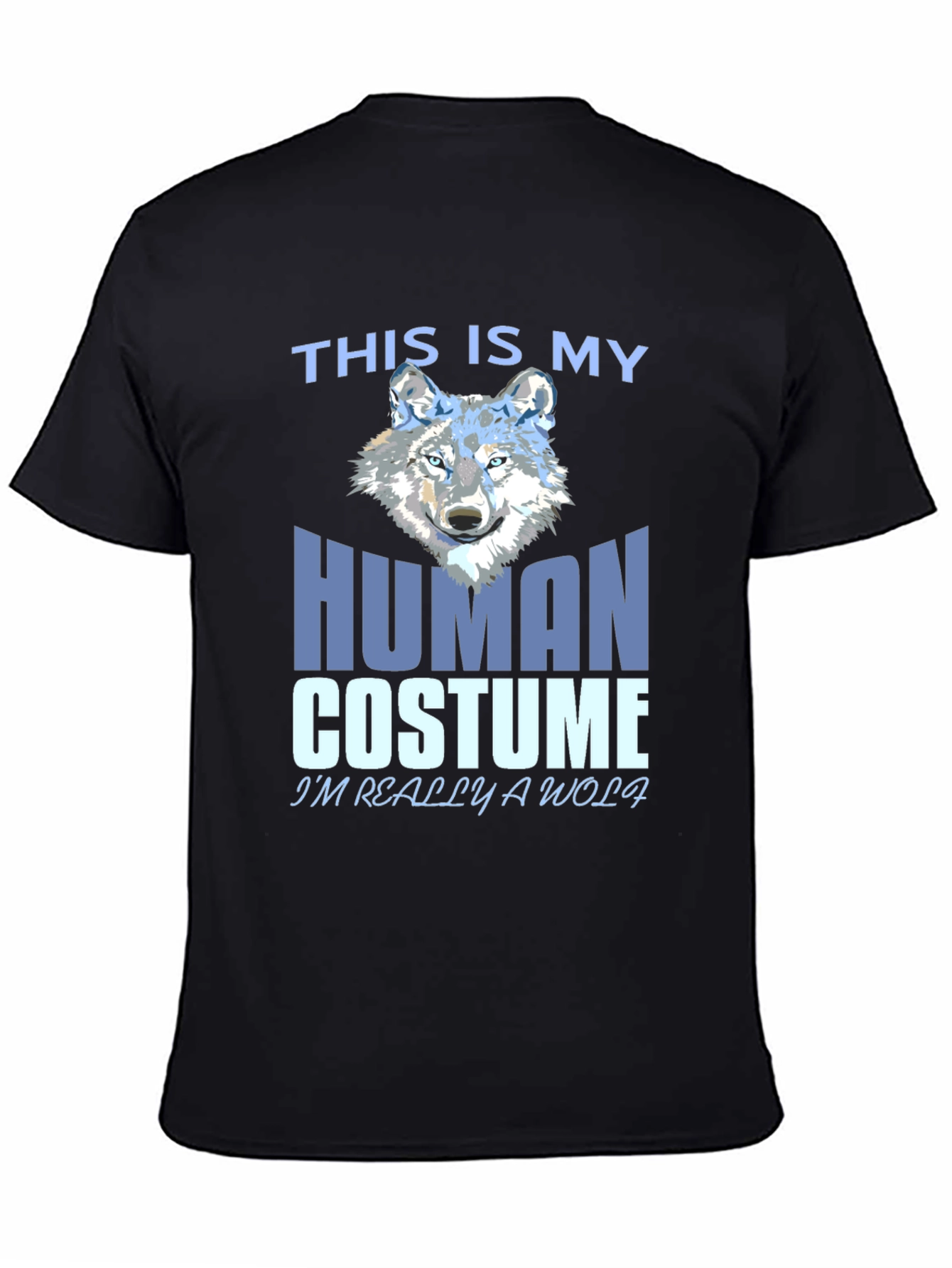 Black Human Costume Wolf T-Shirt view 4