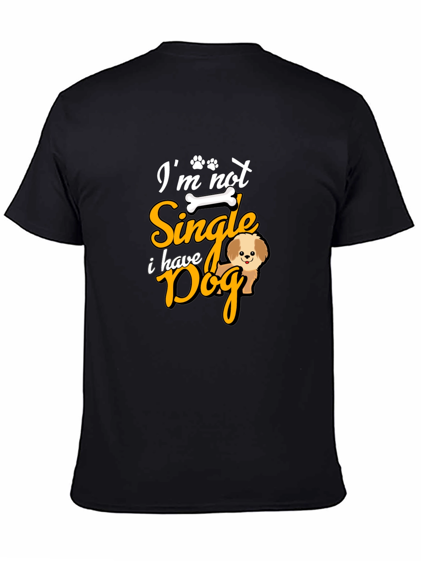 Black Dog Lover T-Shirt - I'm Not Single view 4