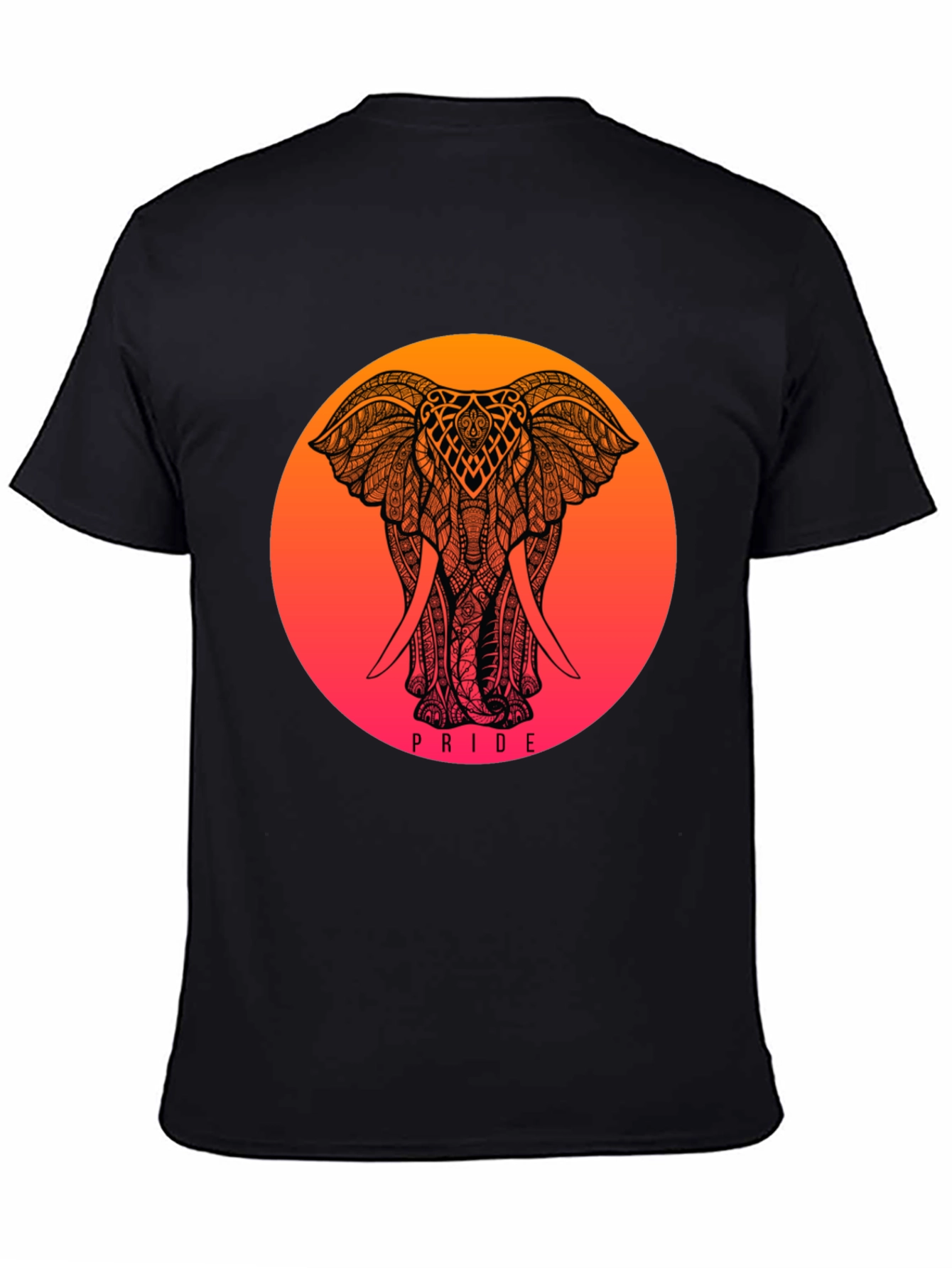Black Pride Elephant Graphic Tee - Black view 4