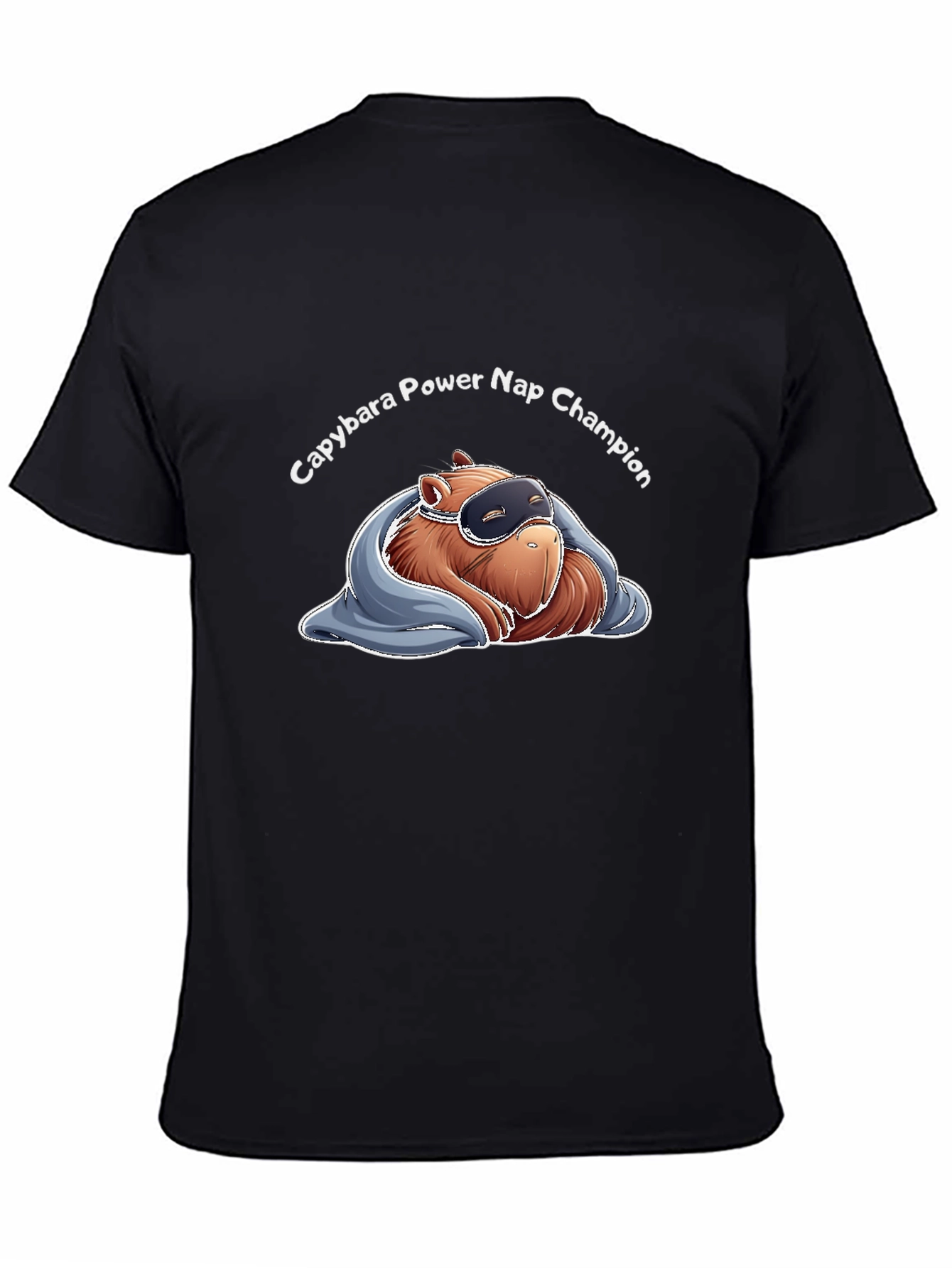 Black Capybara Power Nap Champion Graphic T-Shirt view 4