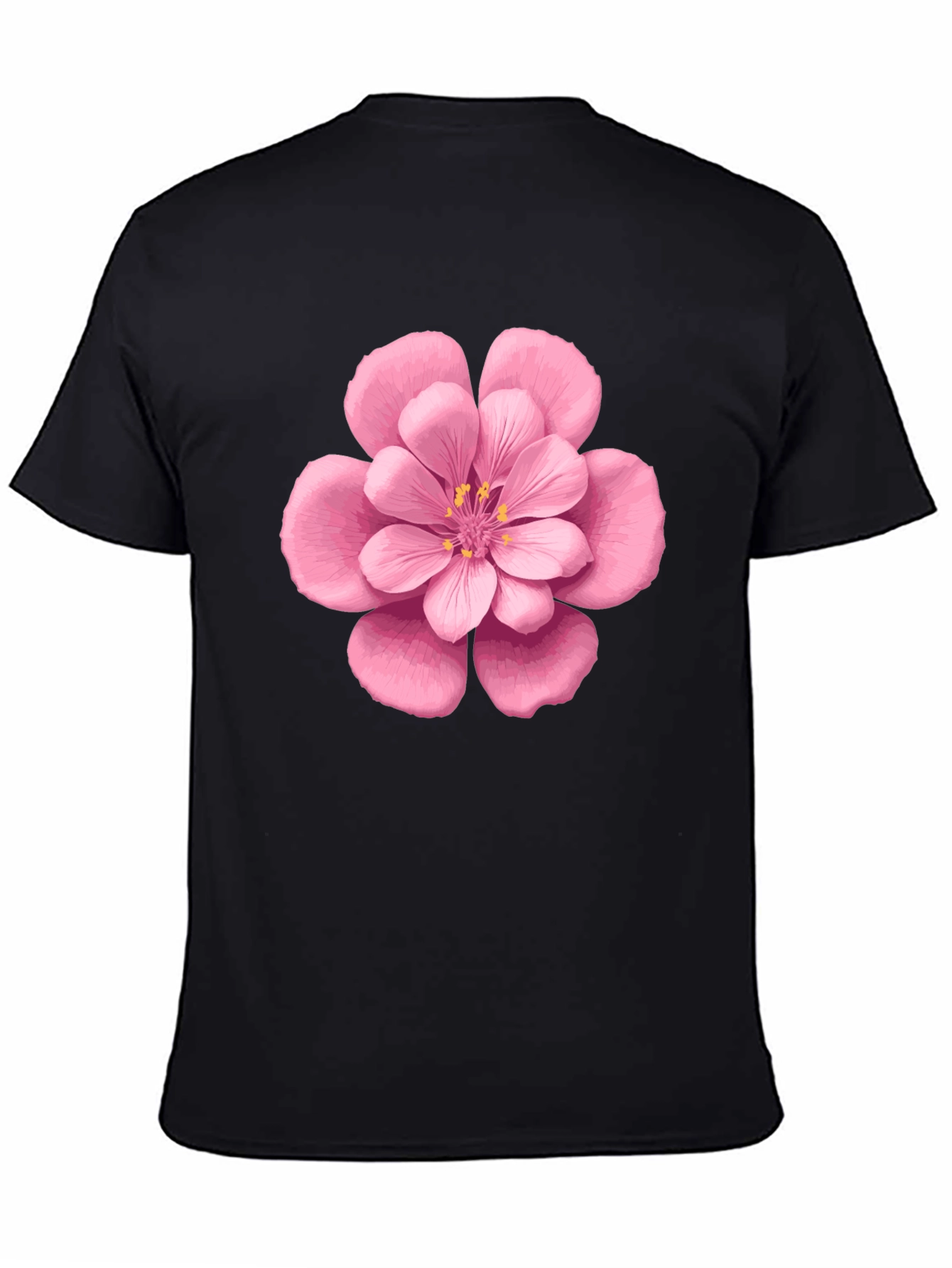 Black Floral Graphic Tee - Pink Blossom Print view 4