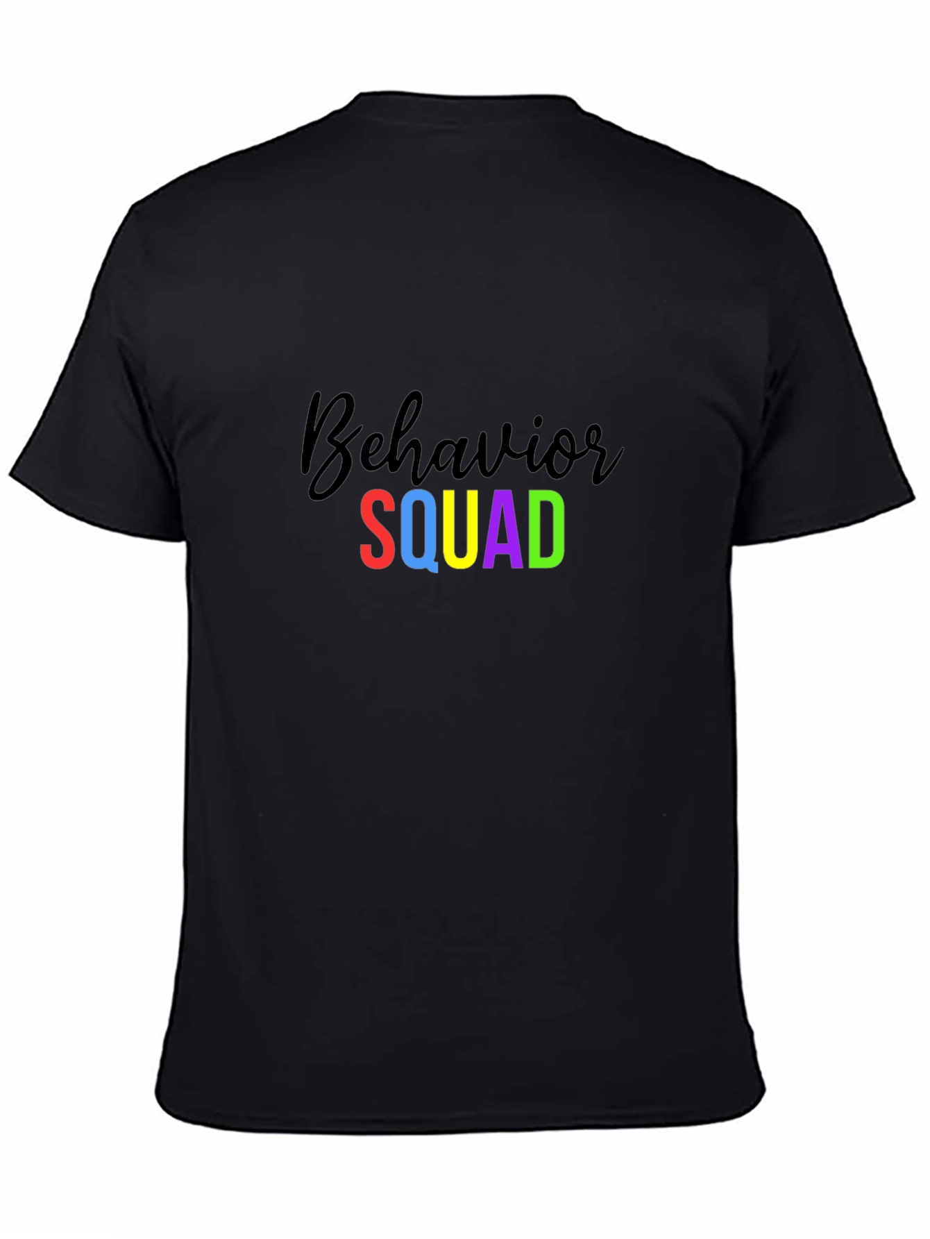 Black Behavior Squad Tee - Colorful Graphic Design view 4