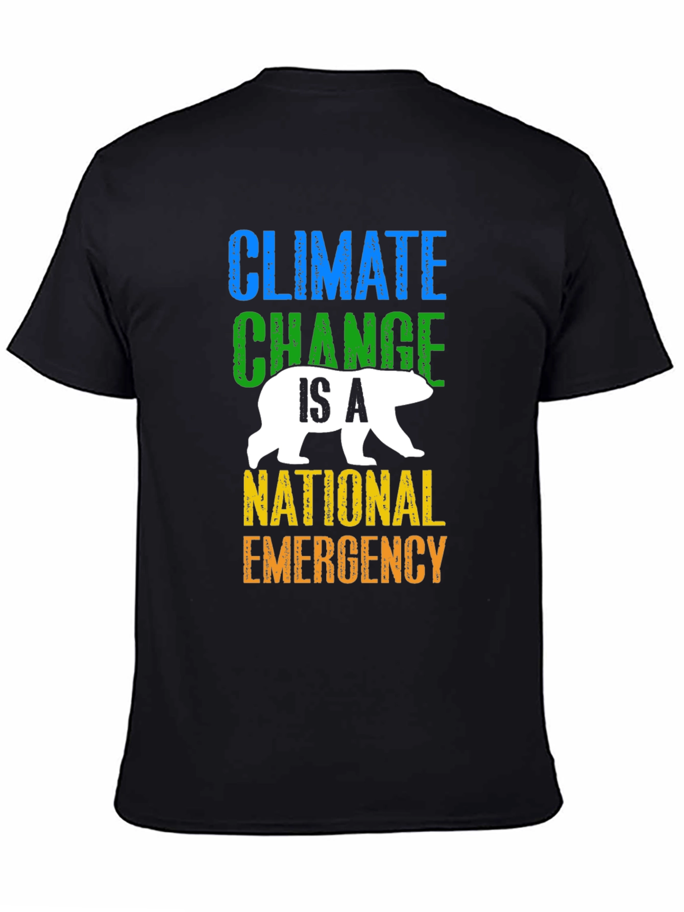 Black Climate Change is a National Emergency T-Shirt view 4