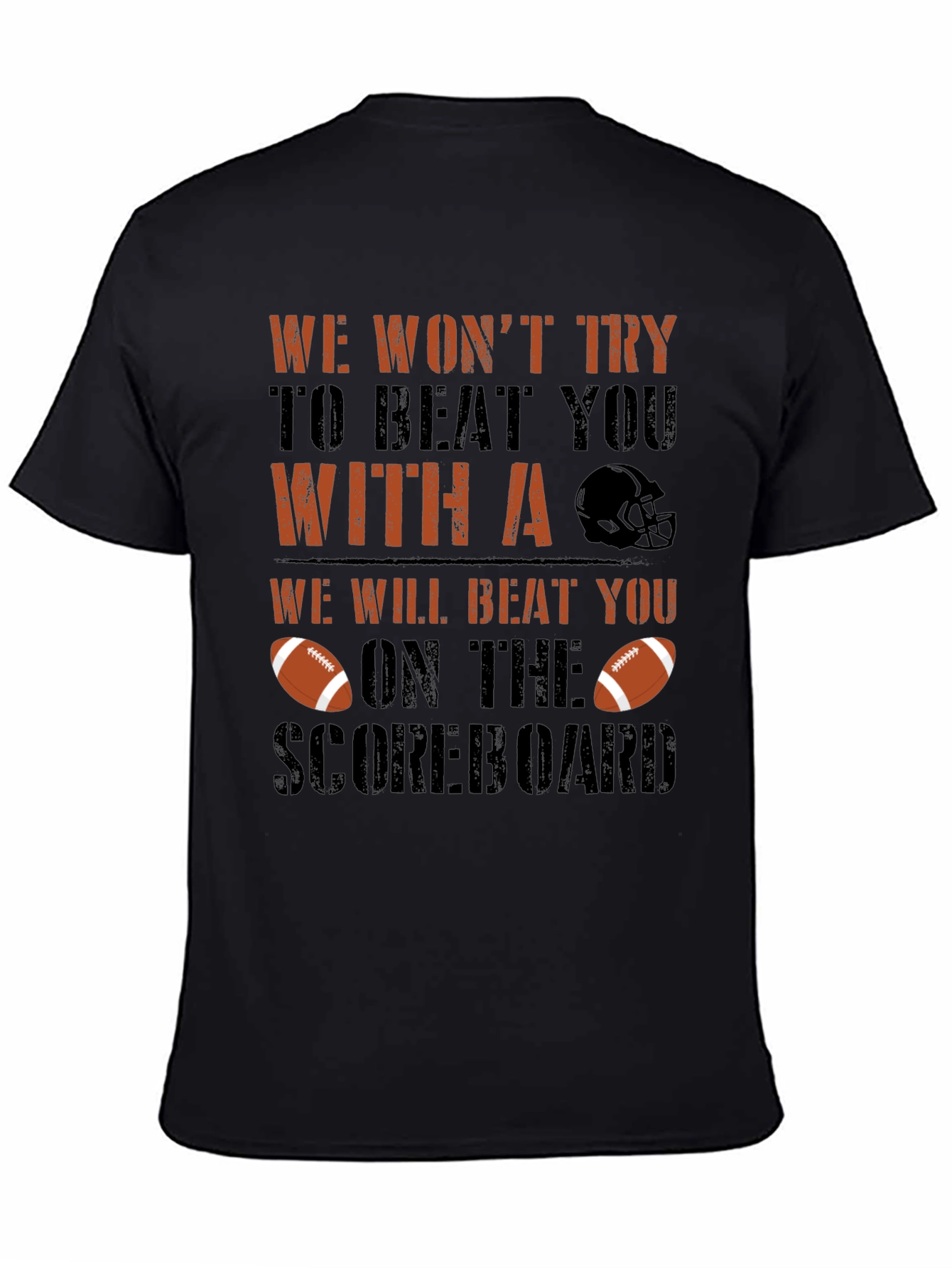 Black Funny Football T-Shirt: Scoreboard Wins view 4