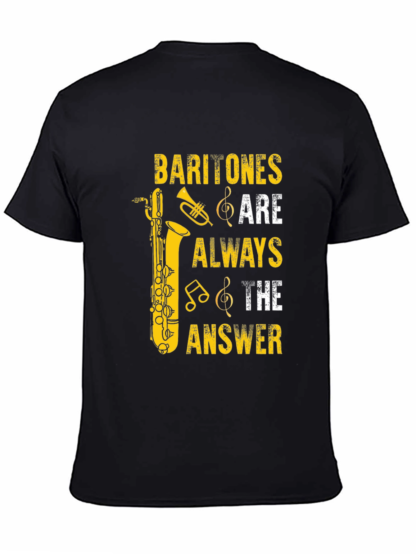 Black Baritone Saxophone Music Lover T-Shirt view 4