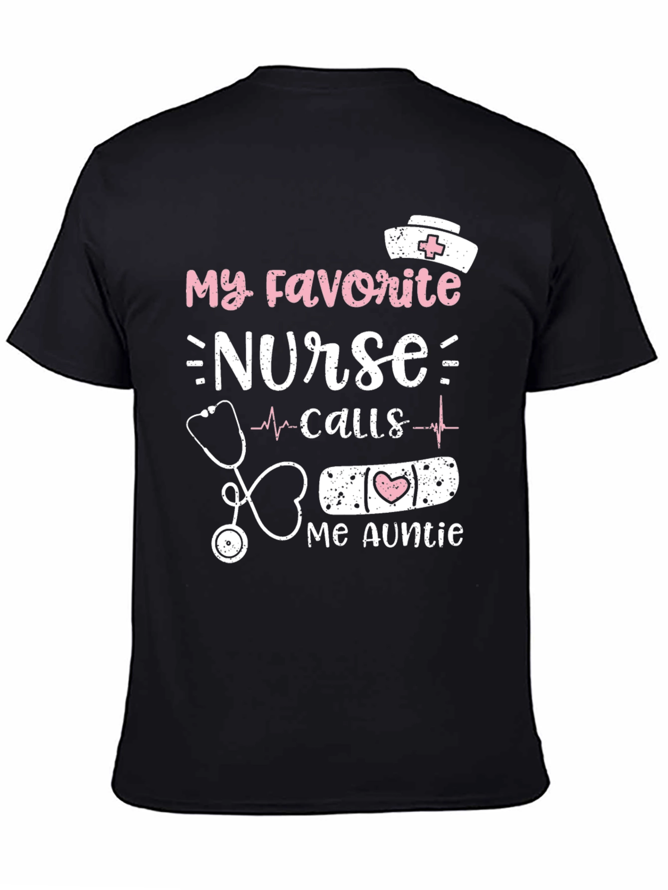 Black My Favorite Nurse Calls Me Auntie T-Shirt view 4