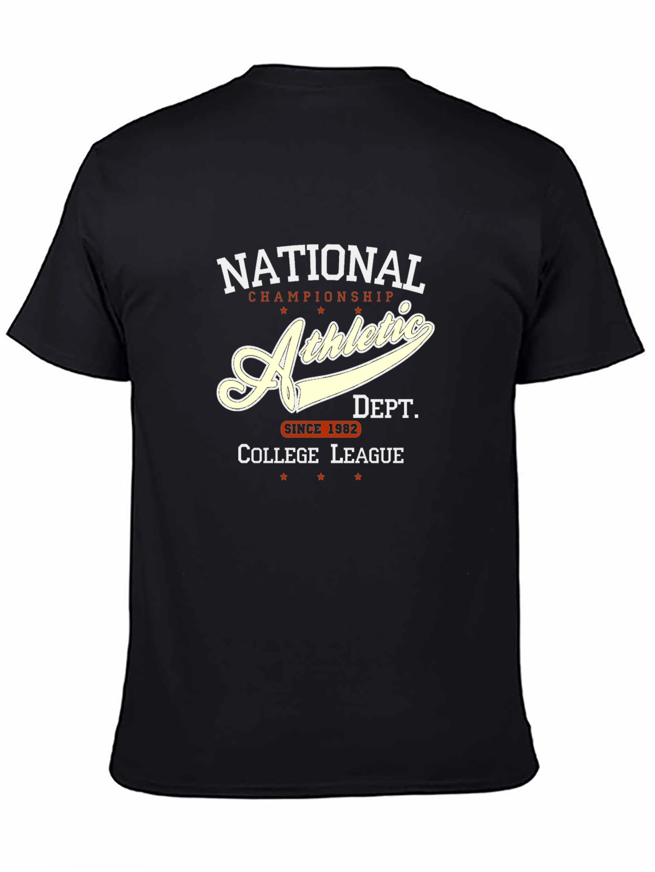 Black National Athletic College League Graphic T-Shirt view 4