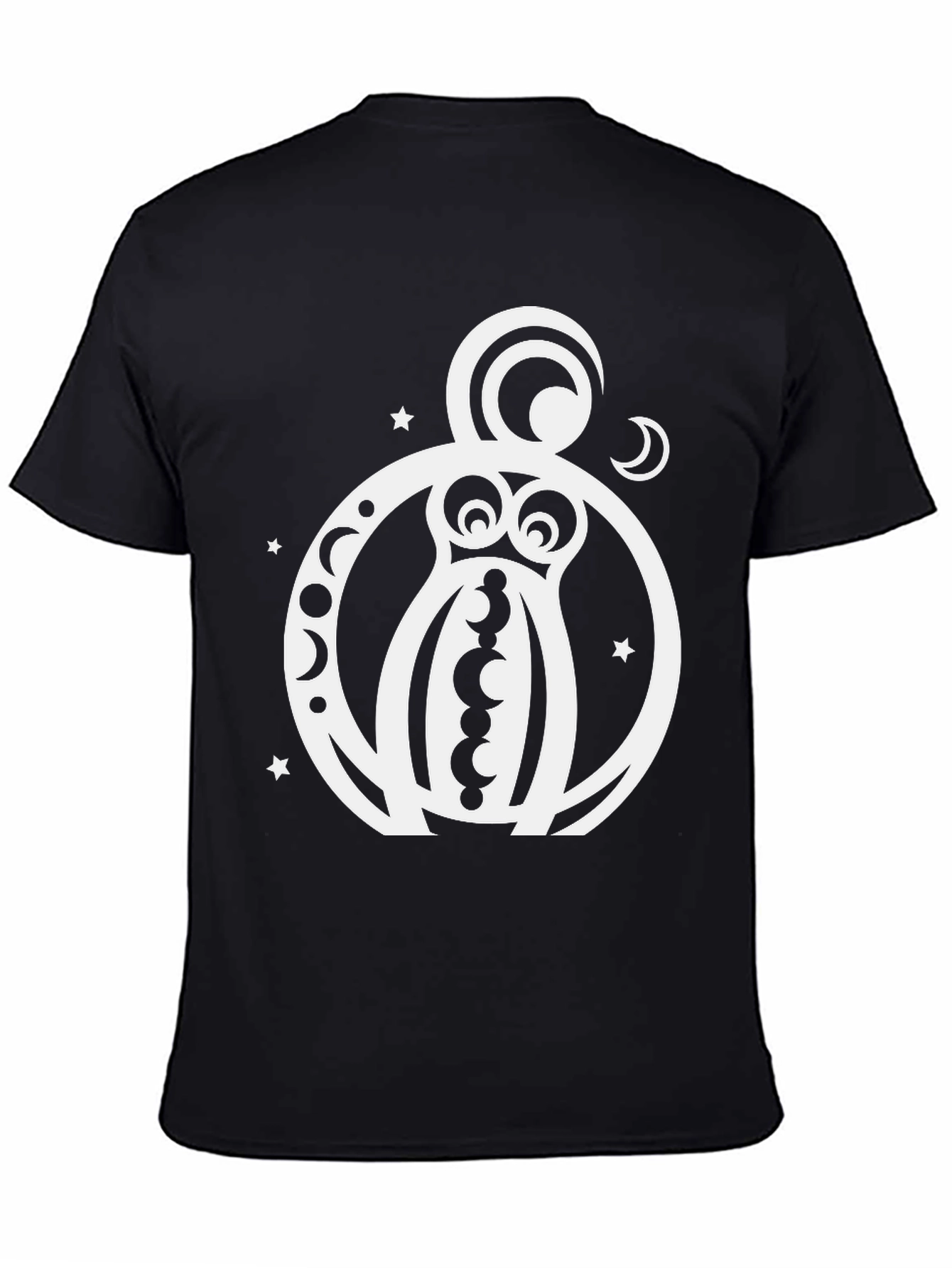 Black Celestial Octopus T-Shirt - Black Cotton Graphic Tee view 4