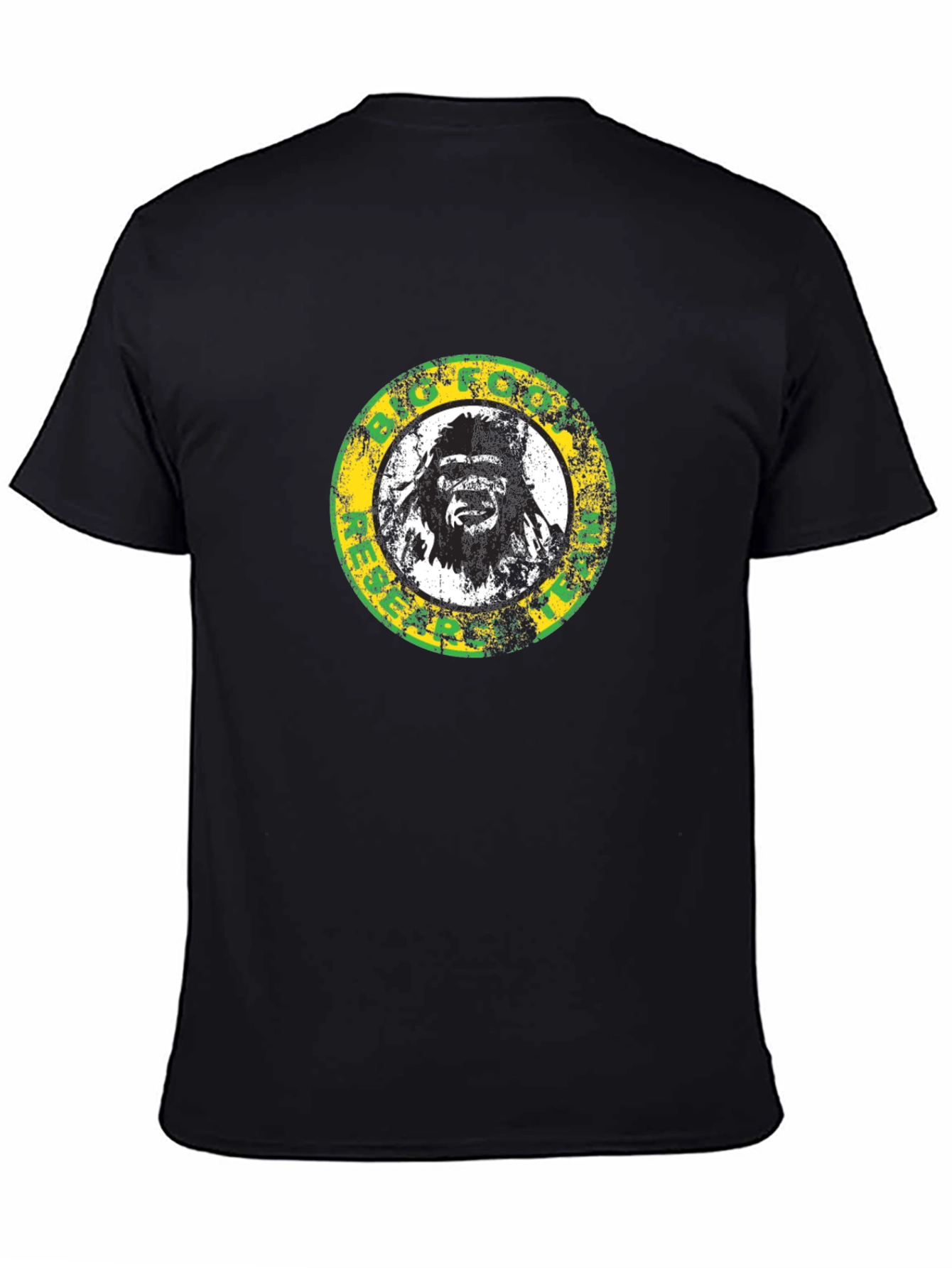 Black Retro Gorilla Graphic Print Black T-Shirt view 4