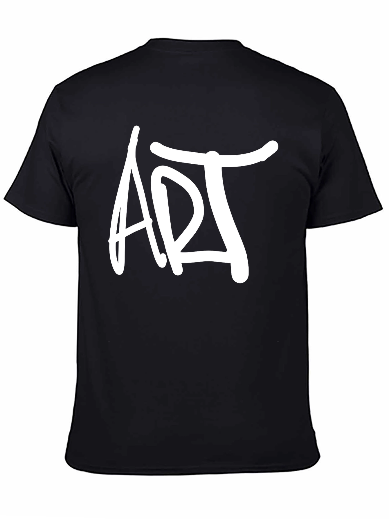 Black ART Graphic Tee - Modern Black Cotton T-Shirt view 4