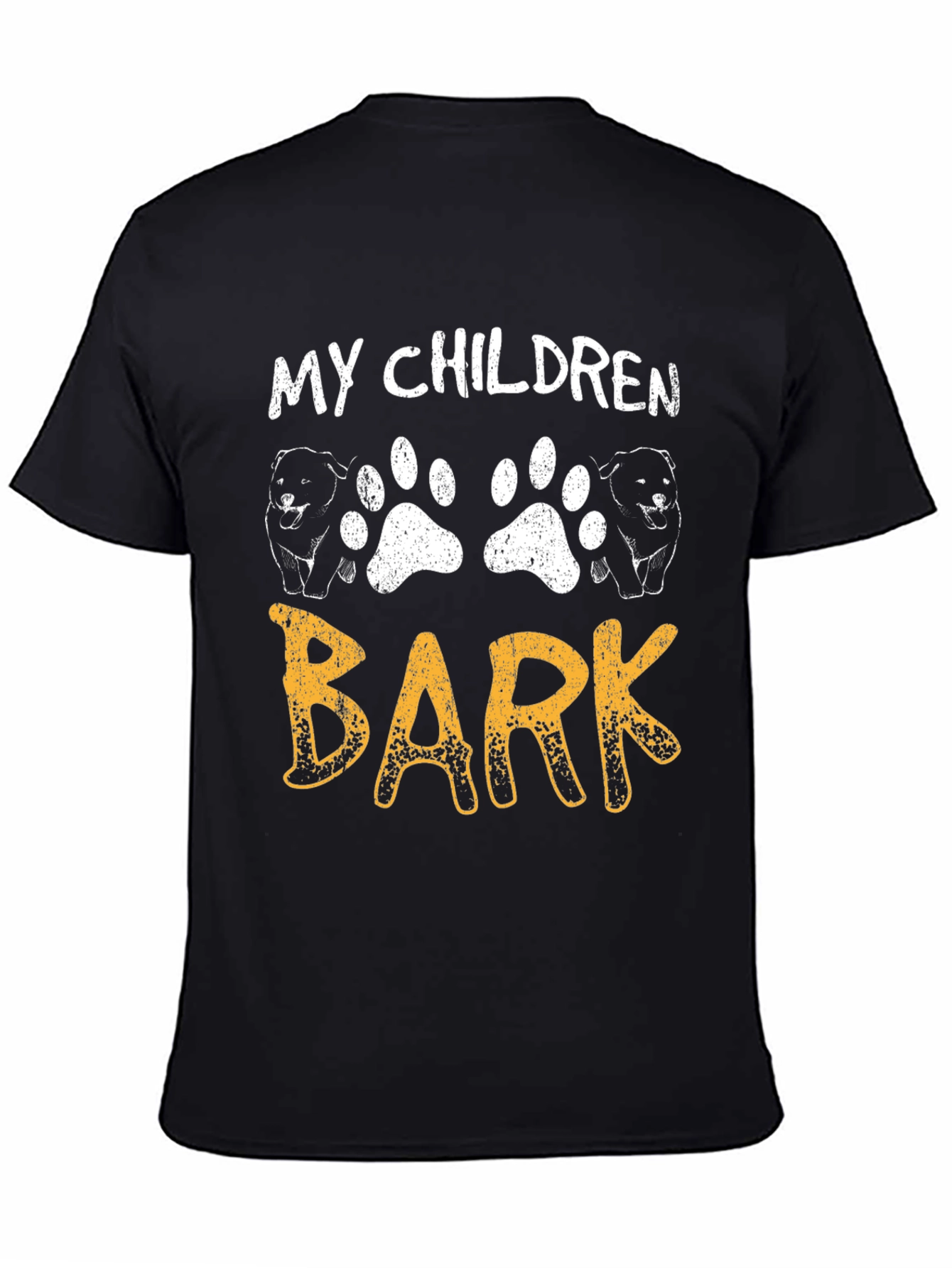 Black My Children Bark T-Shirt - Dog Paw Print Tee view 4