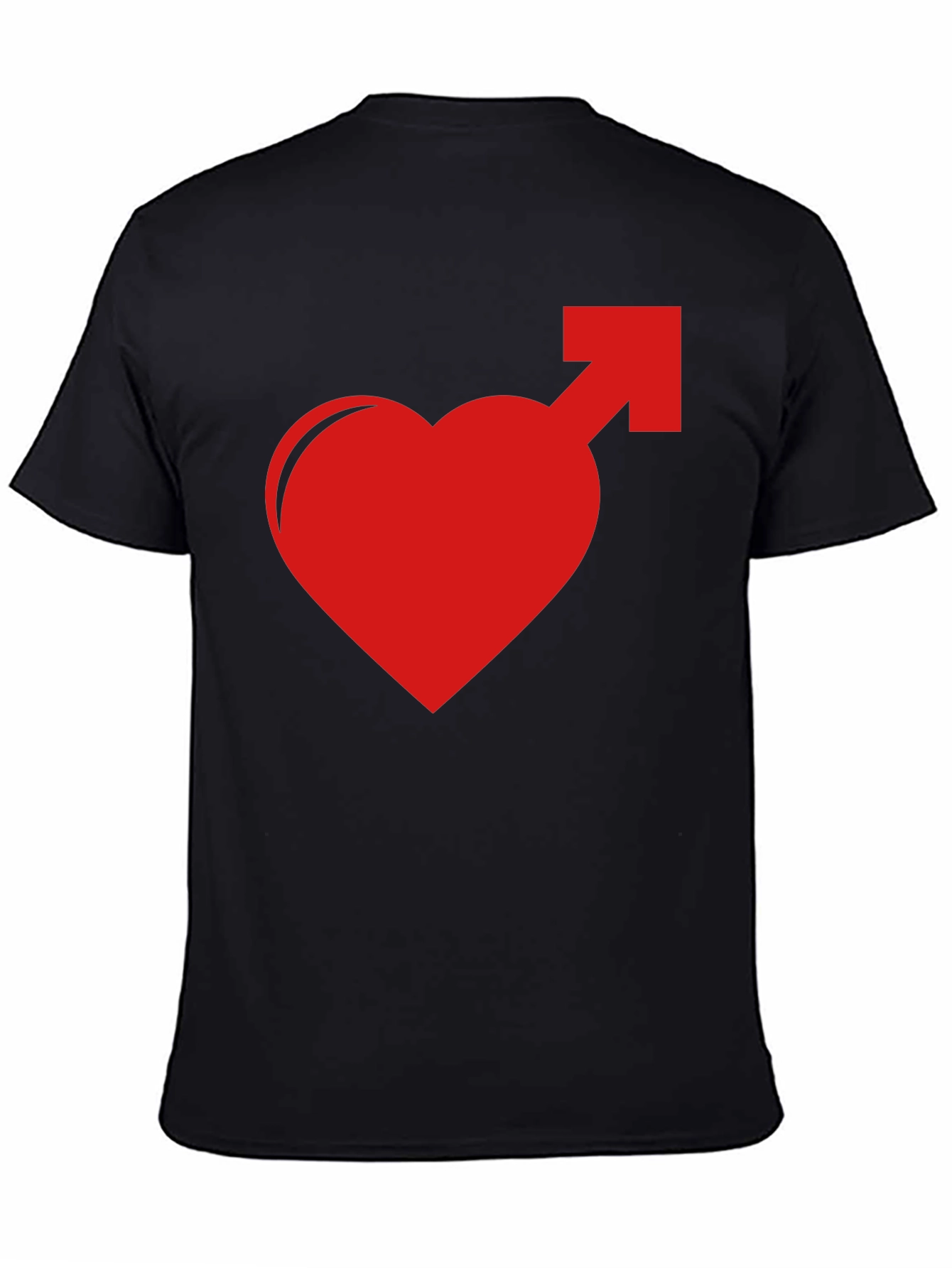 Black Heart Male Symbol Graphic Tee - Black Cotton Blend view 4