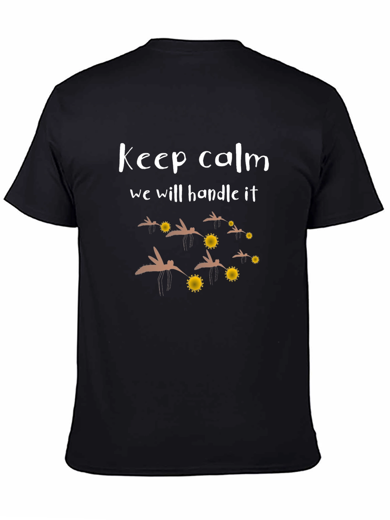 Black Keep Calm Mosquito Squad Black T-Shirt view 4