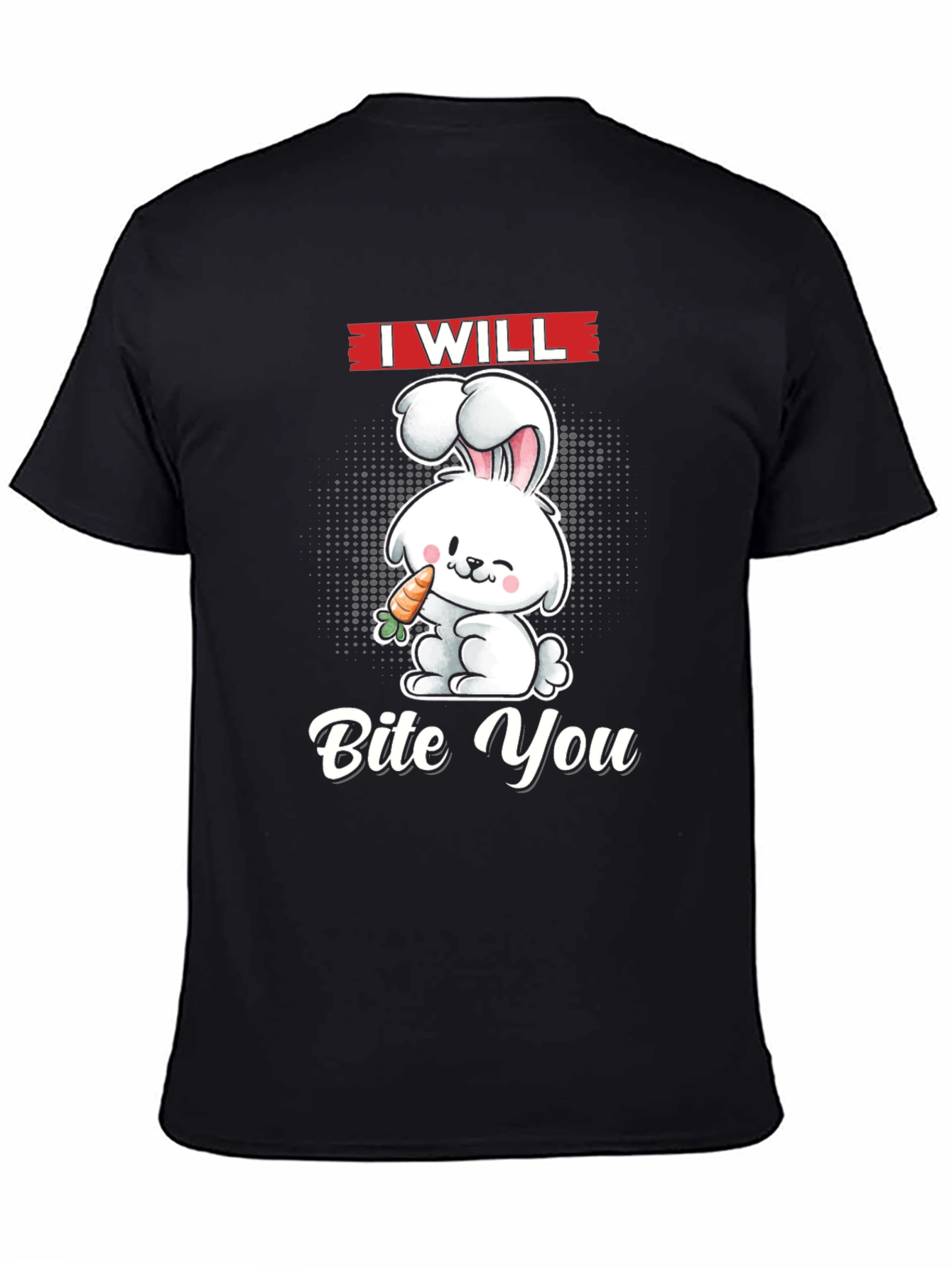 Black I Will Bite You Bunny Graphic Tee view 4