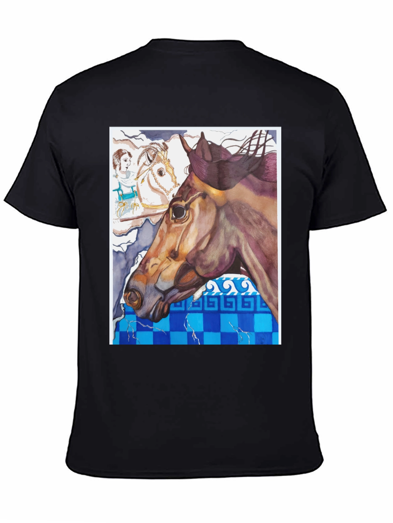Black Horse Art Graphic Tee view 4
