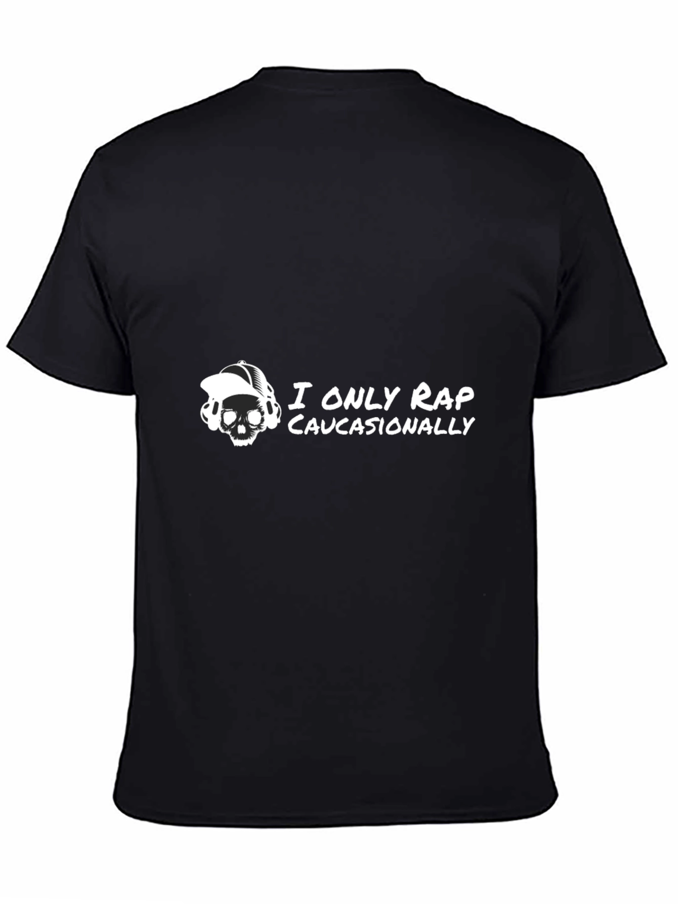 Black I Only Rap Caucasionally Graphic Tee view 4
