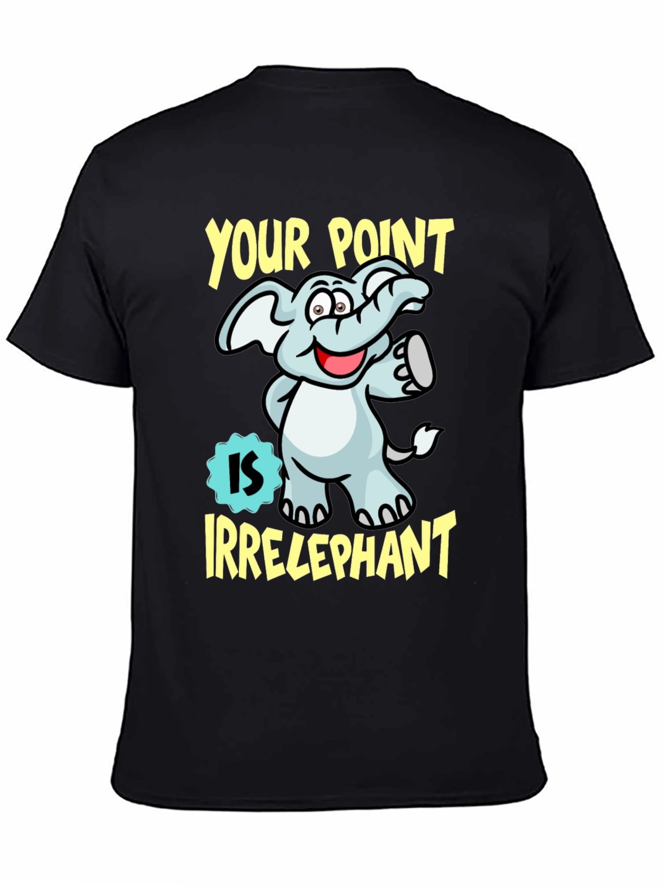 Black Irrelephant Funny Graphic Tee view 4