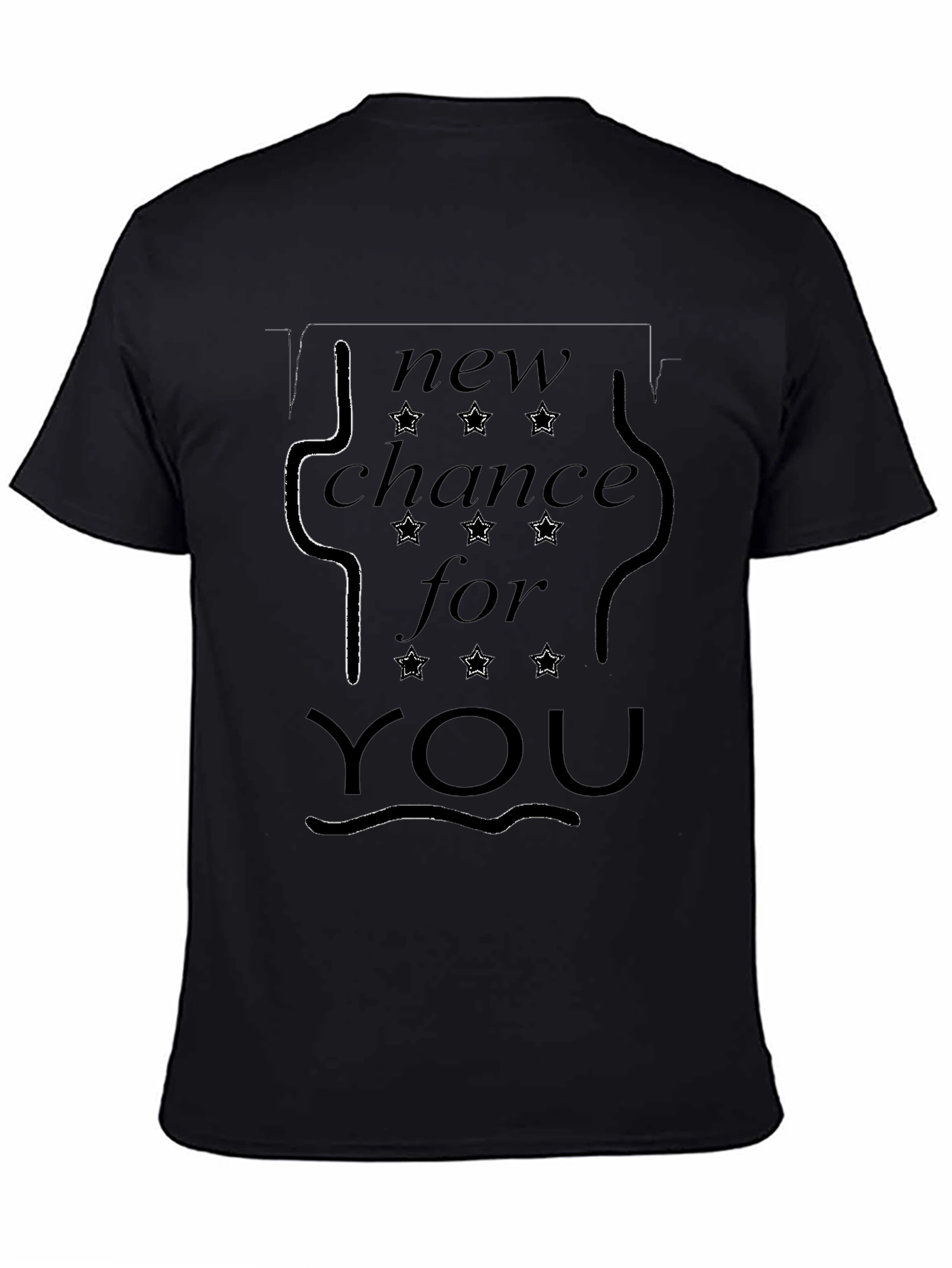 Black New Chance For You Graphic Black T-Shirt view 4