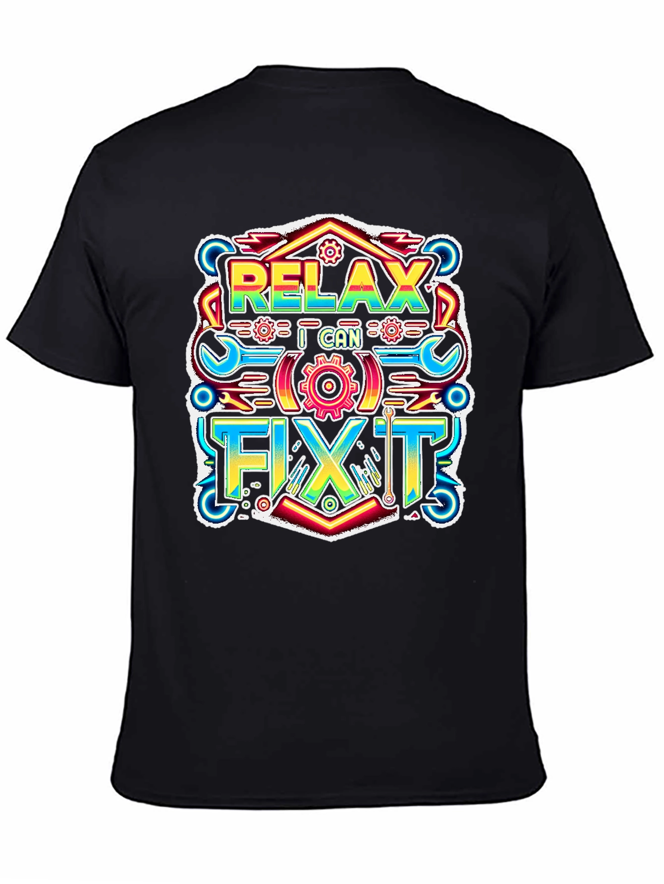 Black Relax I Can Fix It Graphic T-Shirt view 4
