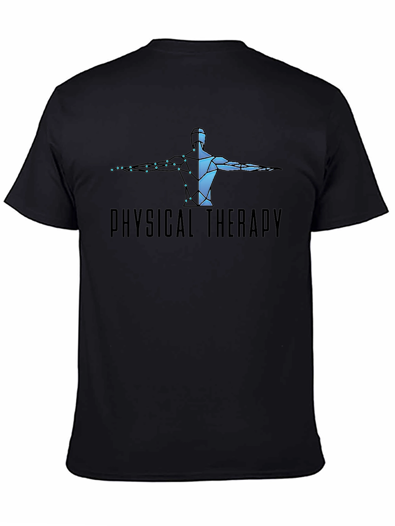 Black Physical Therapy T-Shirt - Anatomical Design view 4