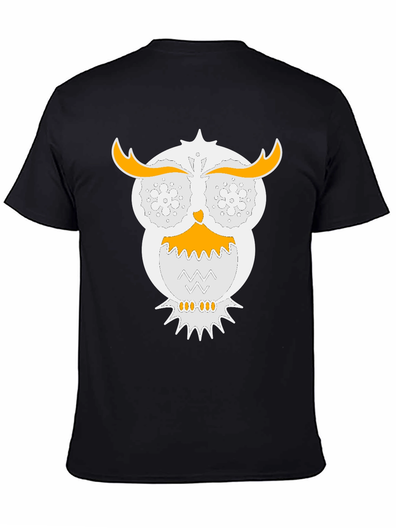 Black Owl Graphic T-Shirt - Unique Design Black Tee view 4