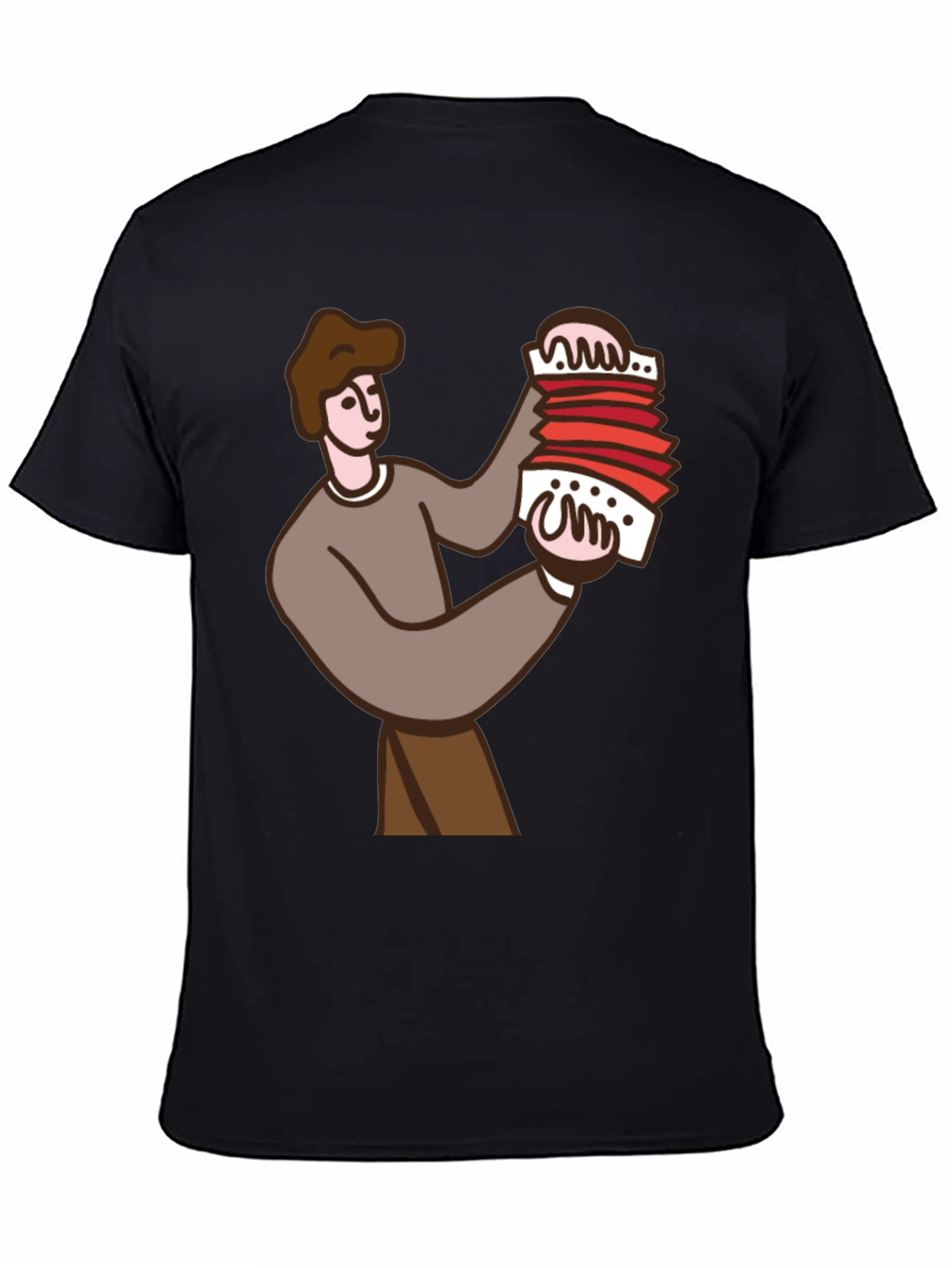 Black Accordion Player Graphic Tee - Black view 4