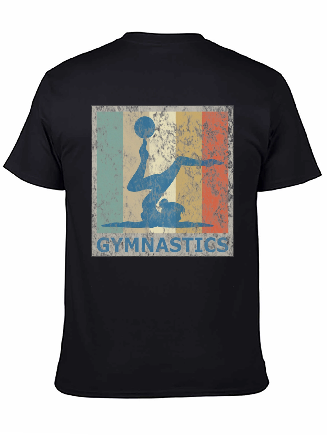 Black Vintage Gymnastics T-Shirt - Retro Gymnast Design view 4