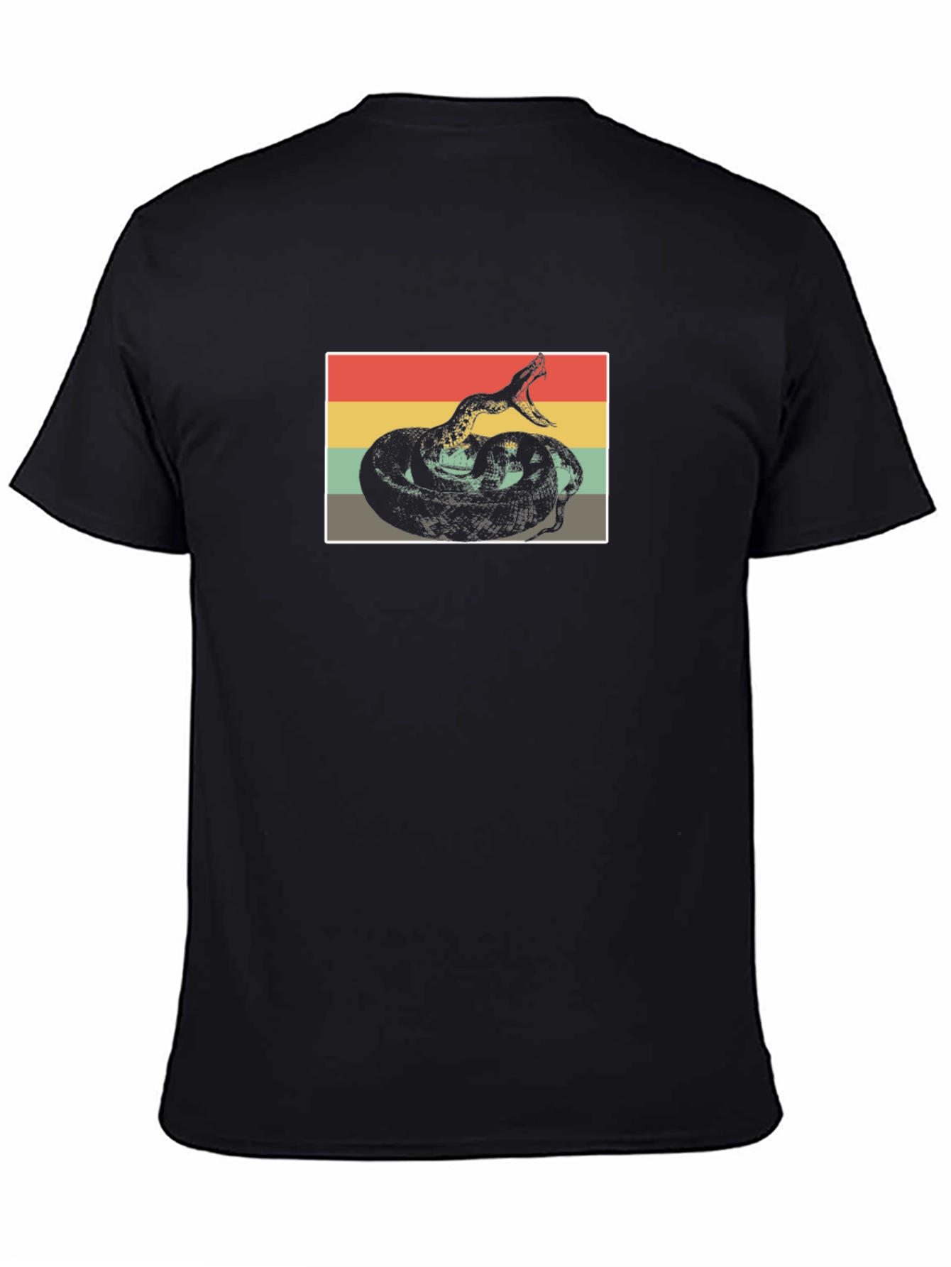 Black Retro Snake Graphic T-Shirt - Vintage Style view 4