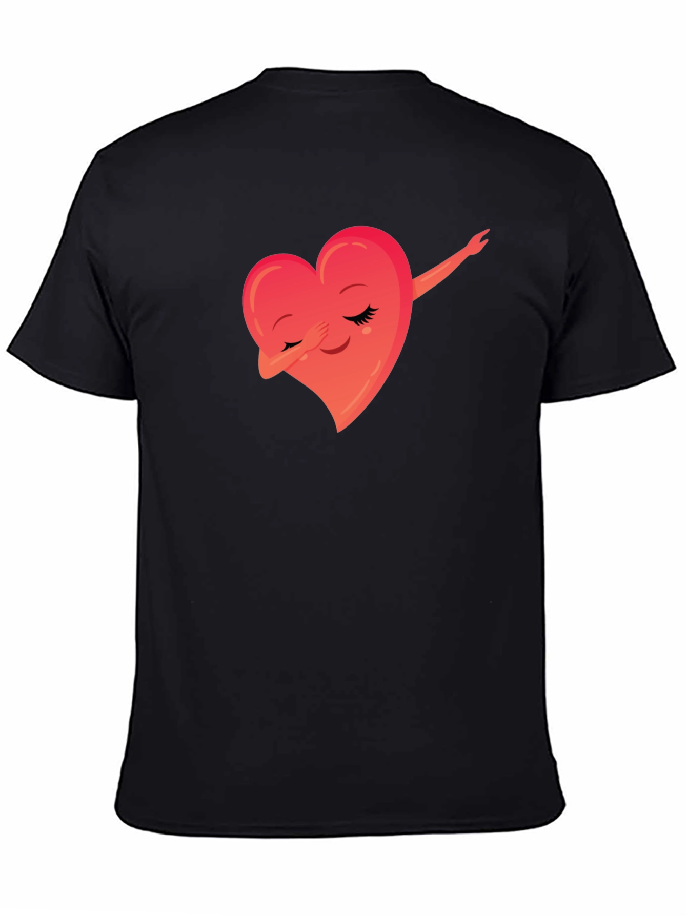 Black Dabbing Heart Graphic Tee - Soft & Stylish view 4