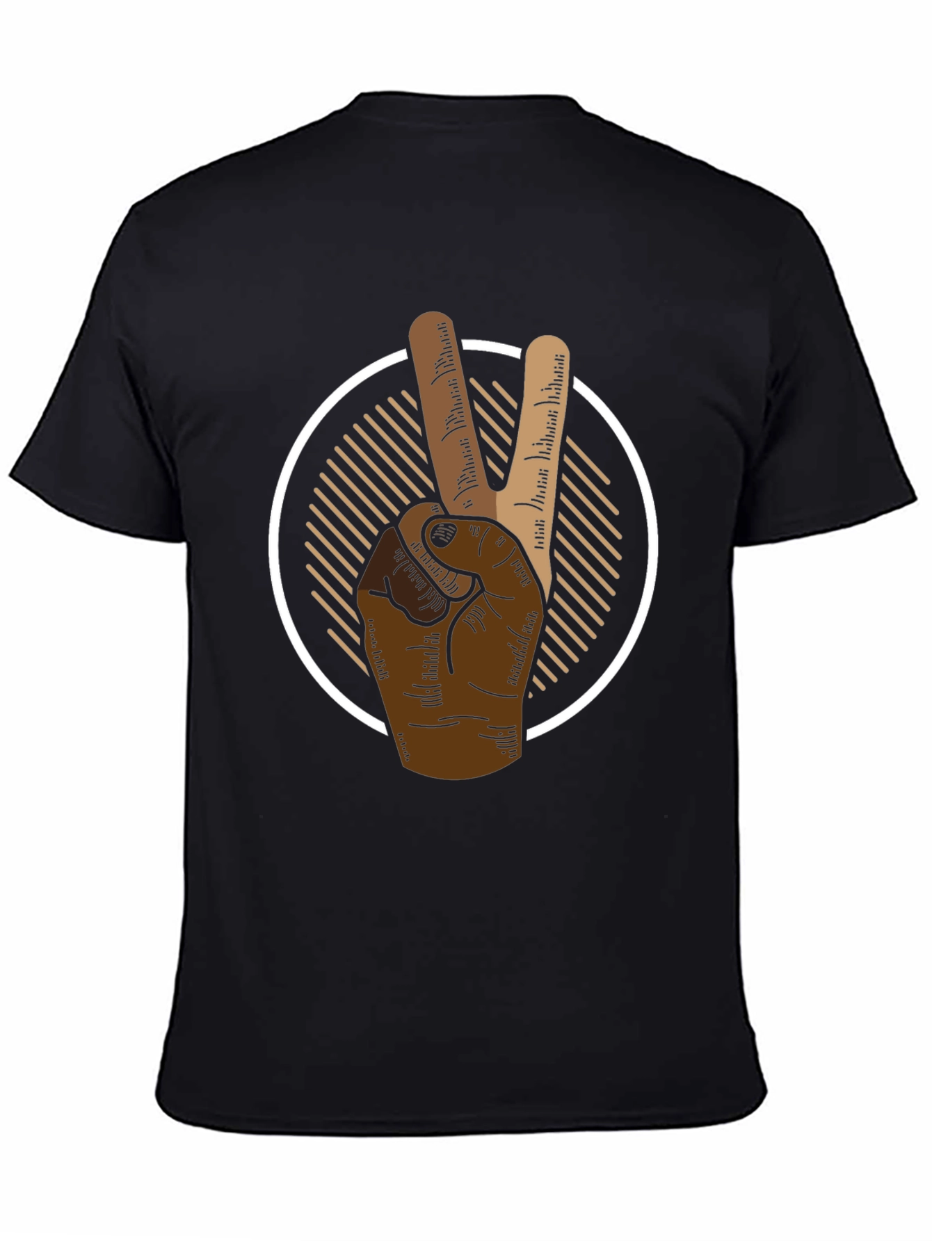 Black Peace Sign Graphic Tee - Men's Black T-Shirt view 4
