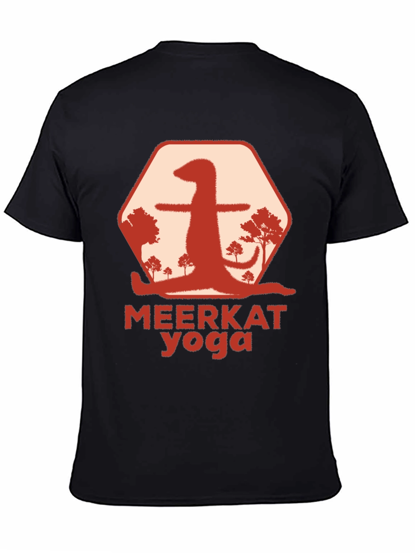 Black Meerkat Yoga Graphic T-Shirt - Unique Animal Design view 4