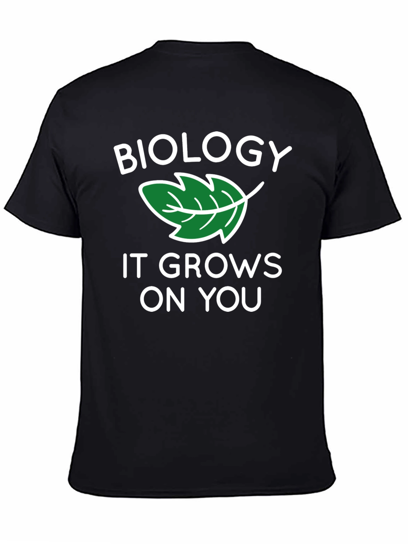 Black Biology Leaf Graphic T-Shirt view 4