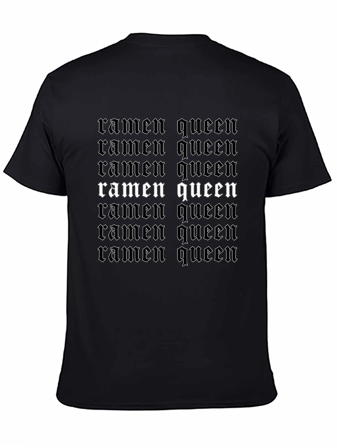 Black Ramen Queen Graphic Tee - Black Unisex T-Shirt view 4