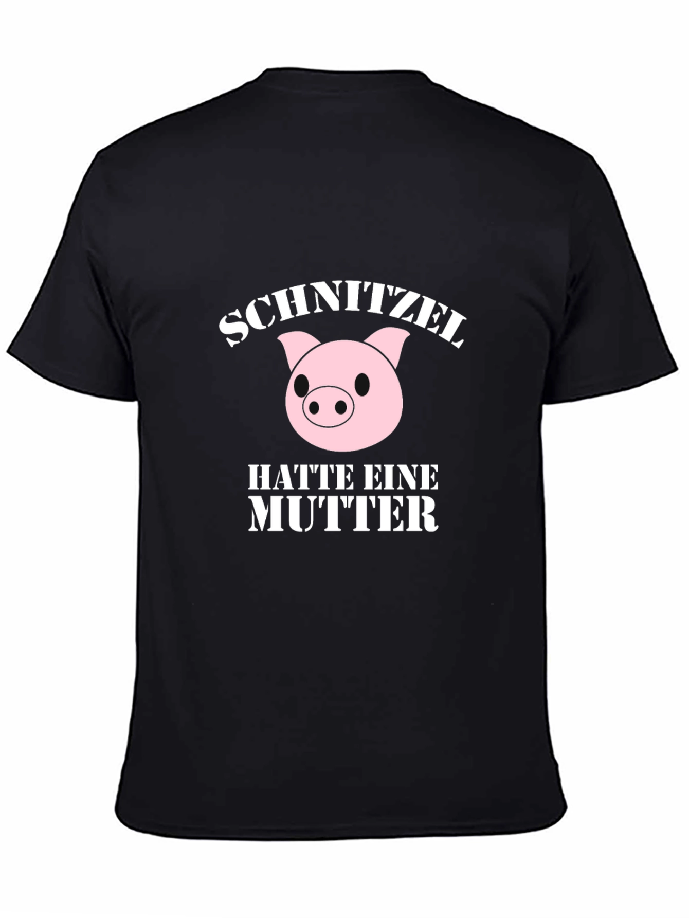 Black Schnitzel Had a Mother Funny Pig T-Shirt view 4