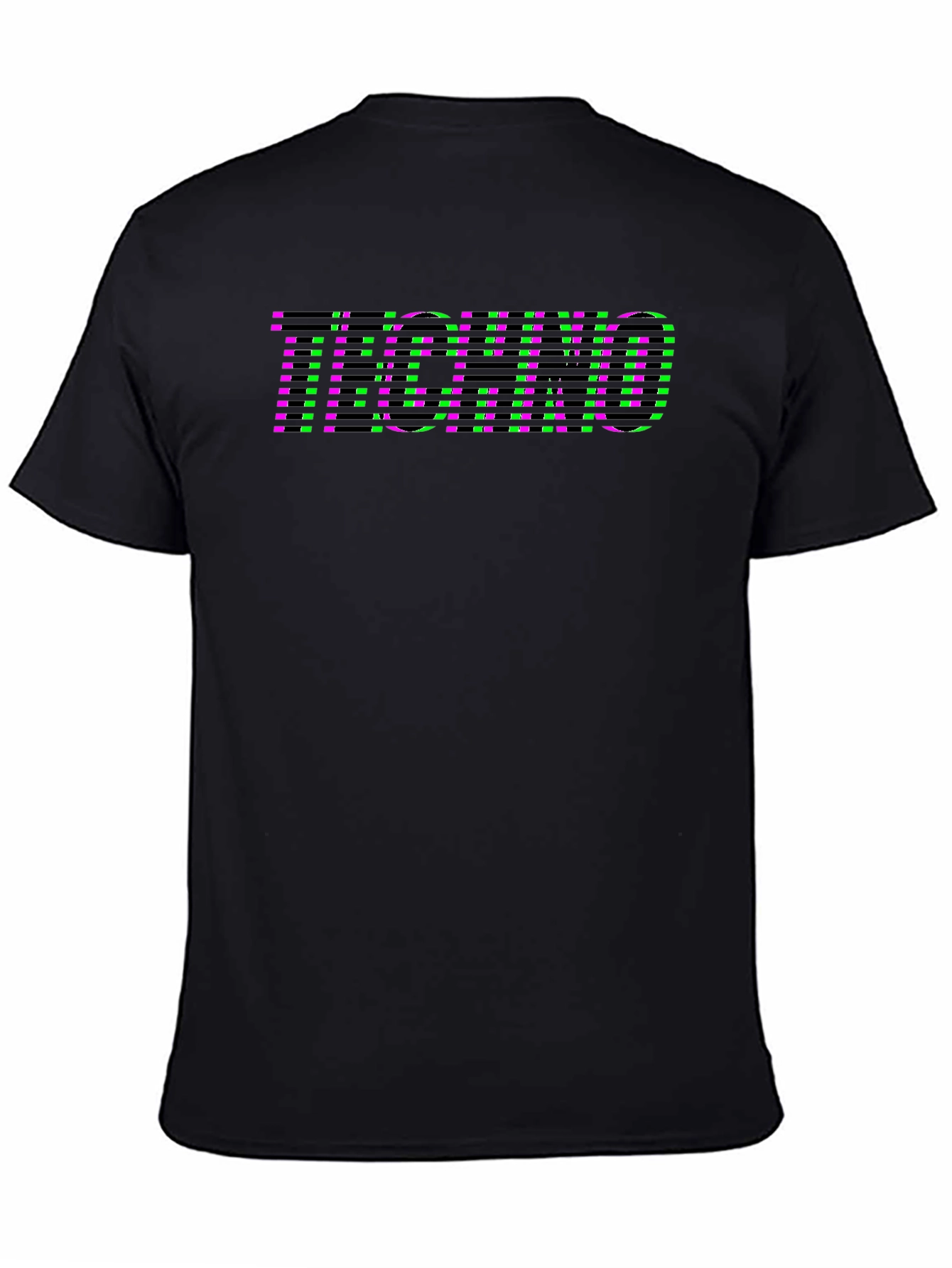 Black Techno Graphic Print Black T-Shirt view 4