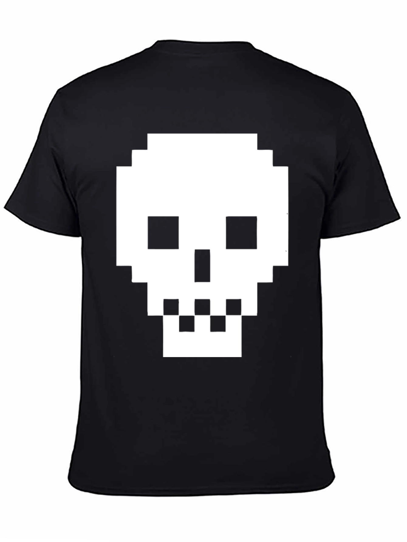 Black Pixelated Skull T-Shirt - Retro Gaming Tee view 4