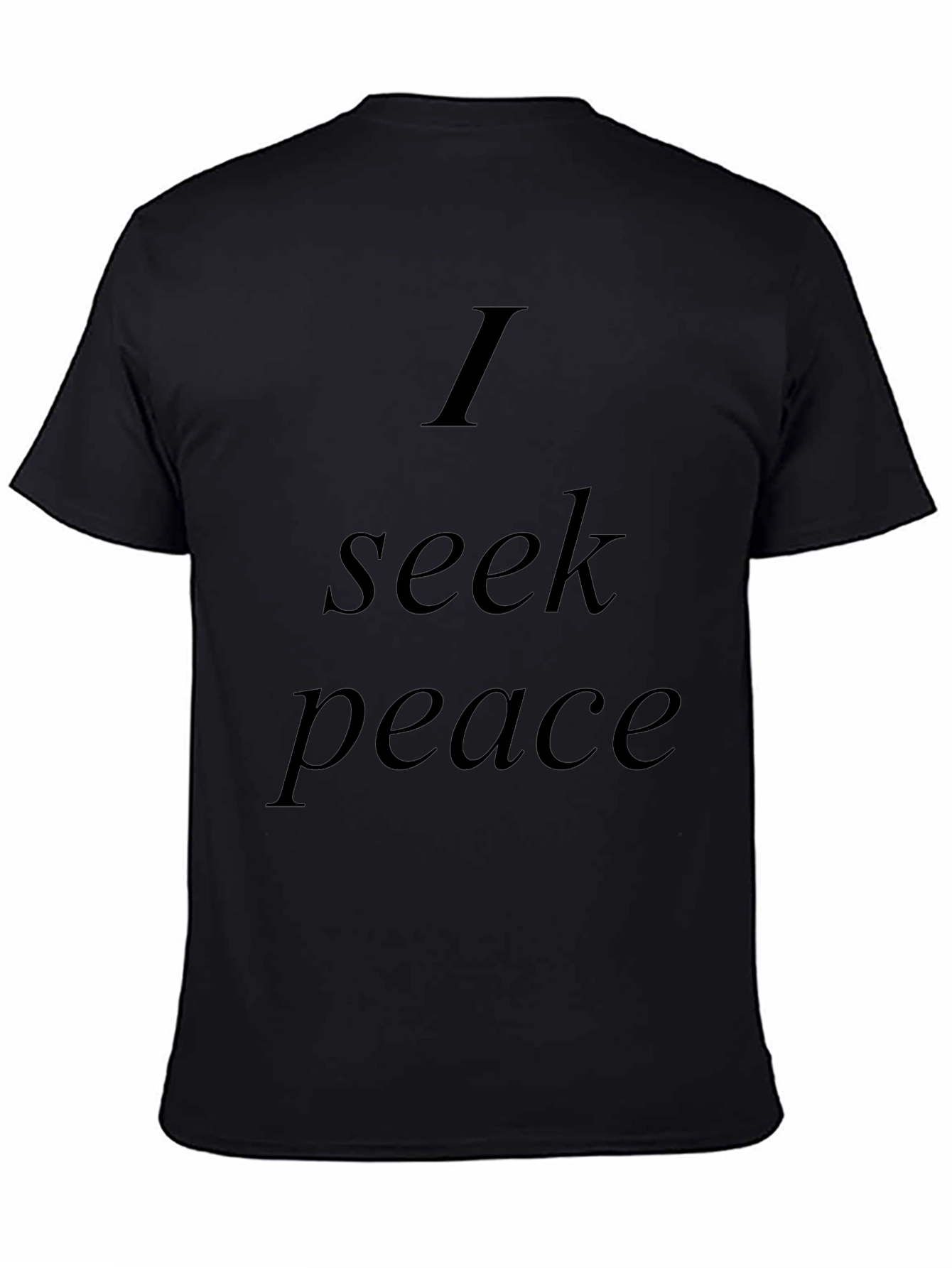 Black I Seek Peace T-Shirt - Men's Black Graphic Tee view 4