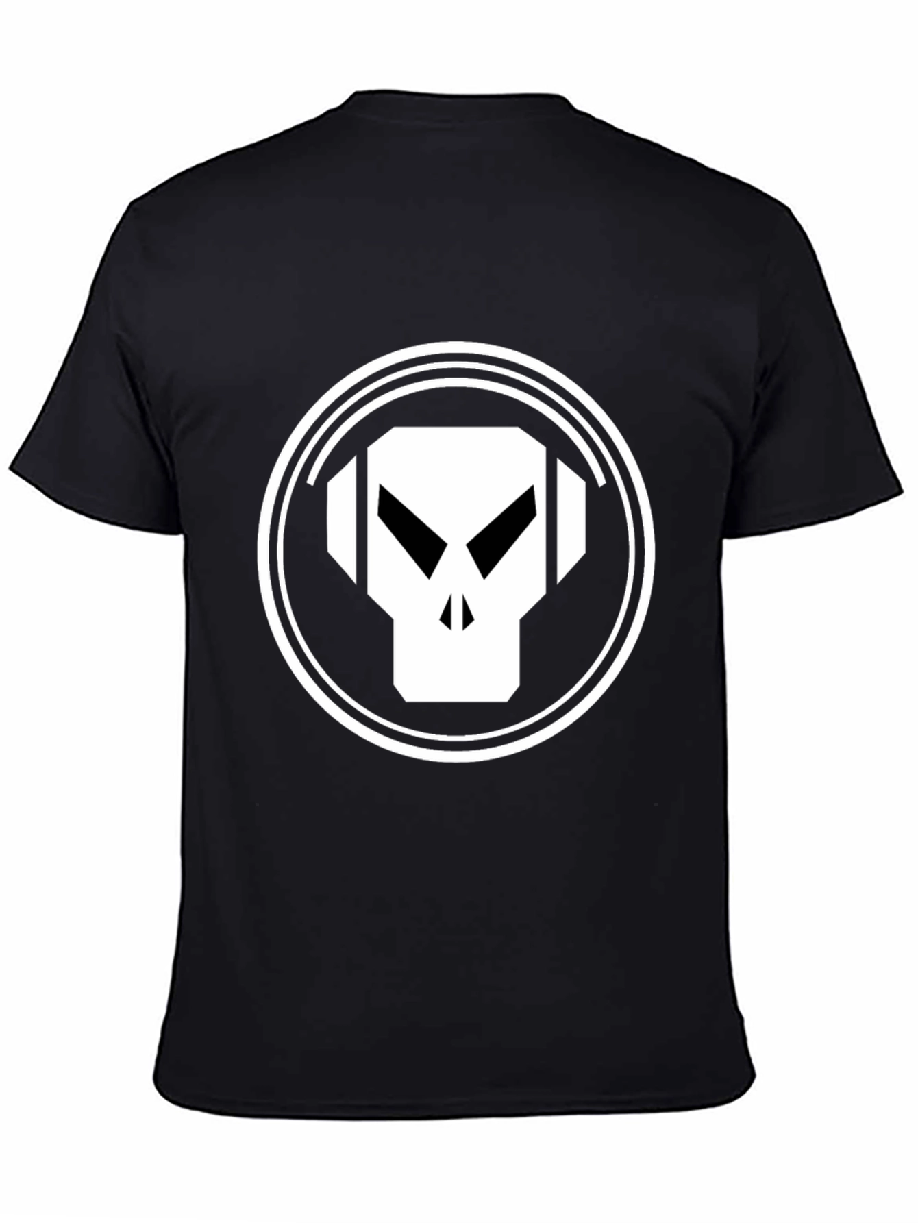 Black Skull Headphones Graphic Tee - Black Cotton Blend view 4
