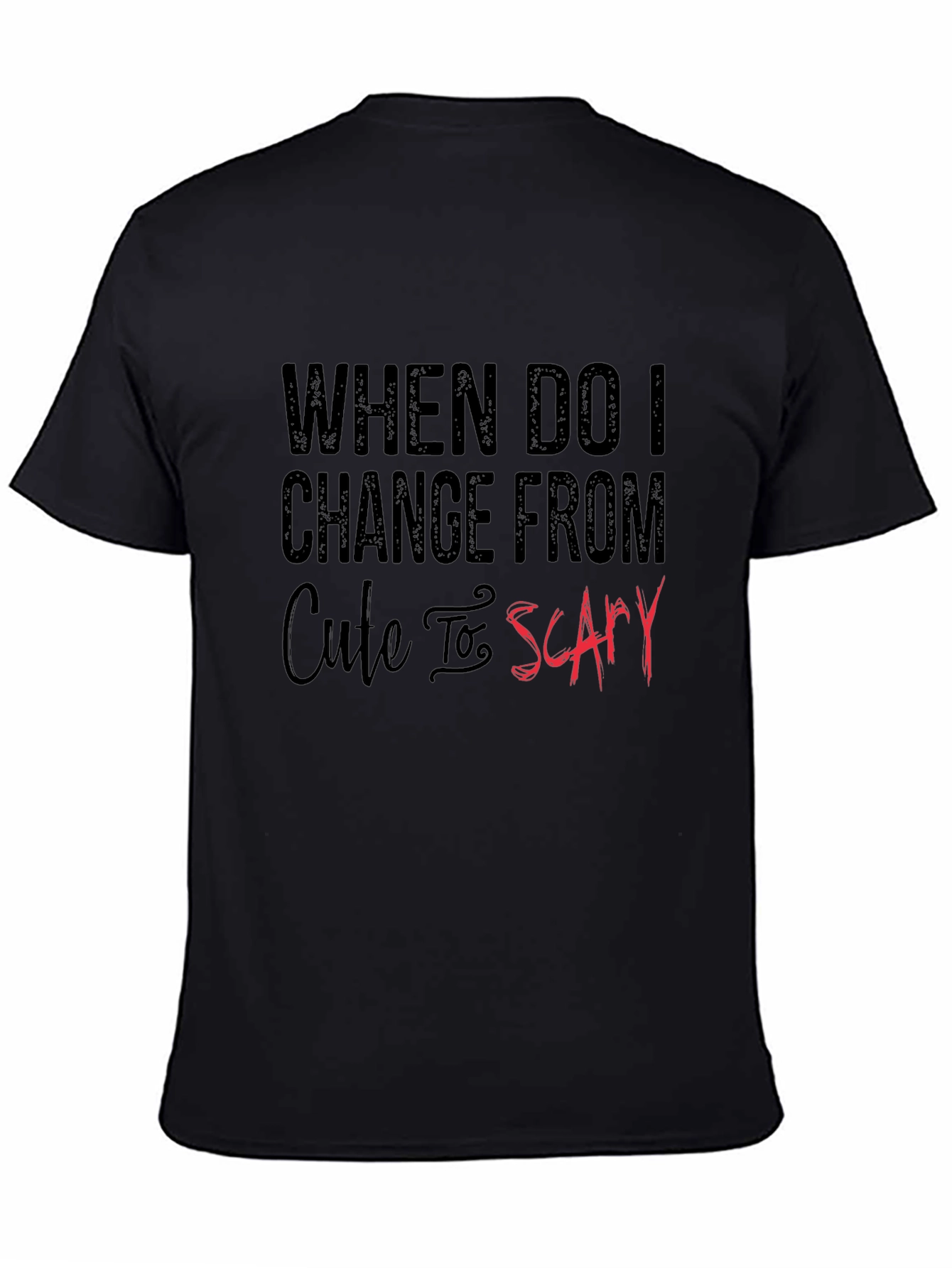 Black Cute to Scary Graphic Tee view 4