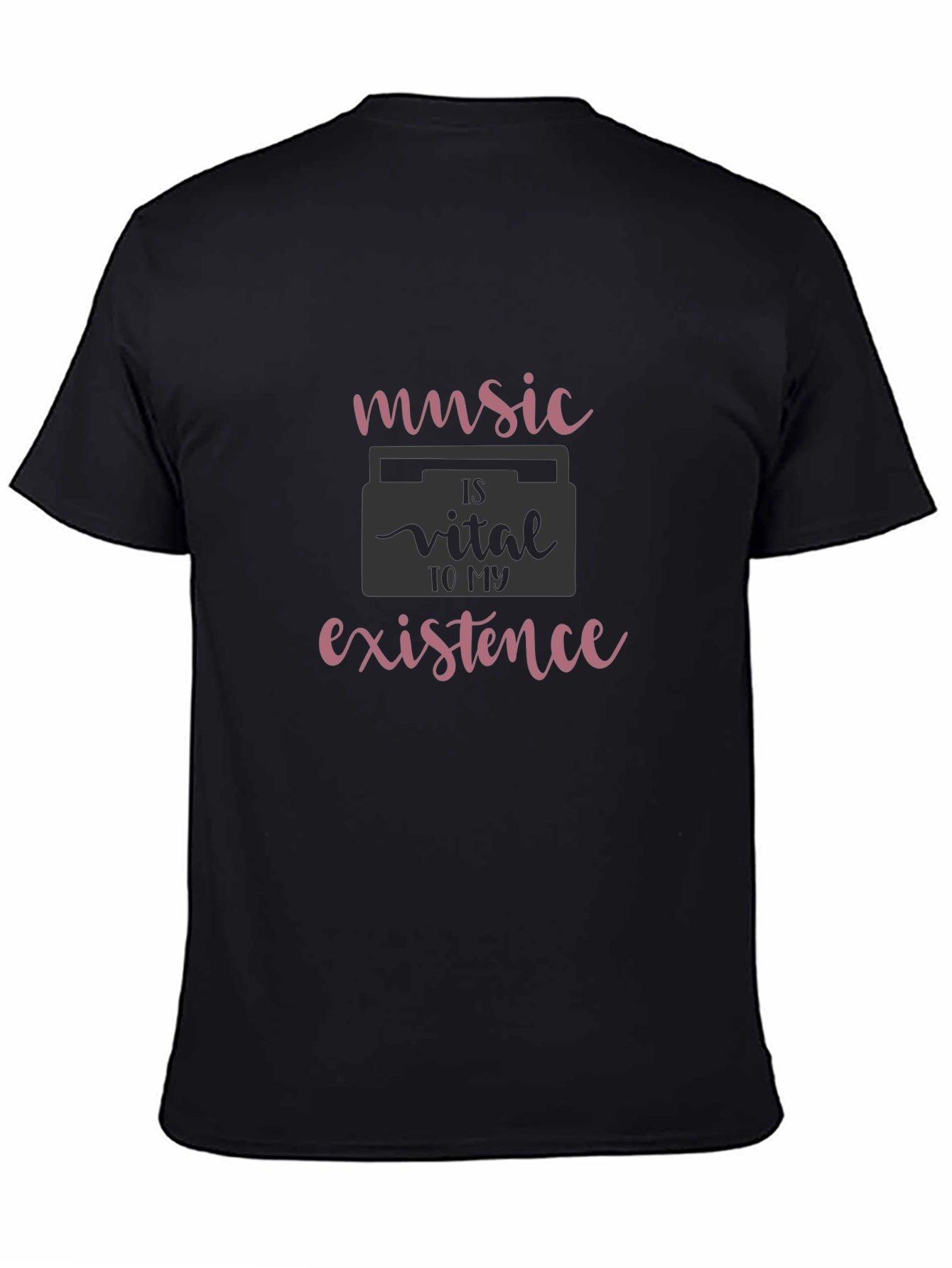 Music is Vital T-Shirt - Soft Black Cotton Tee - 4