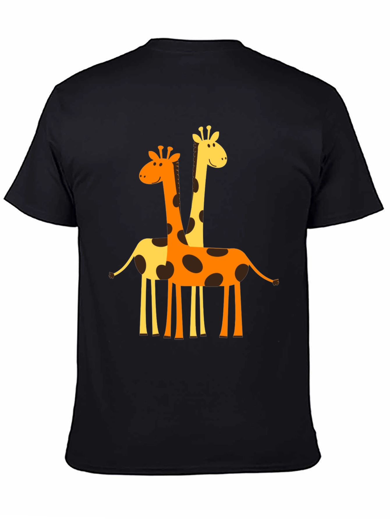 Black Giraffe Graphic Tee - Men's Black Crew Neck T-Shirt view 4
