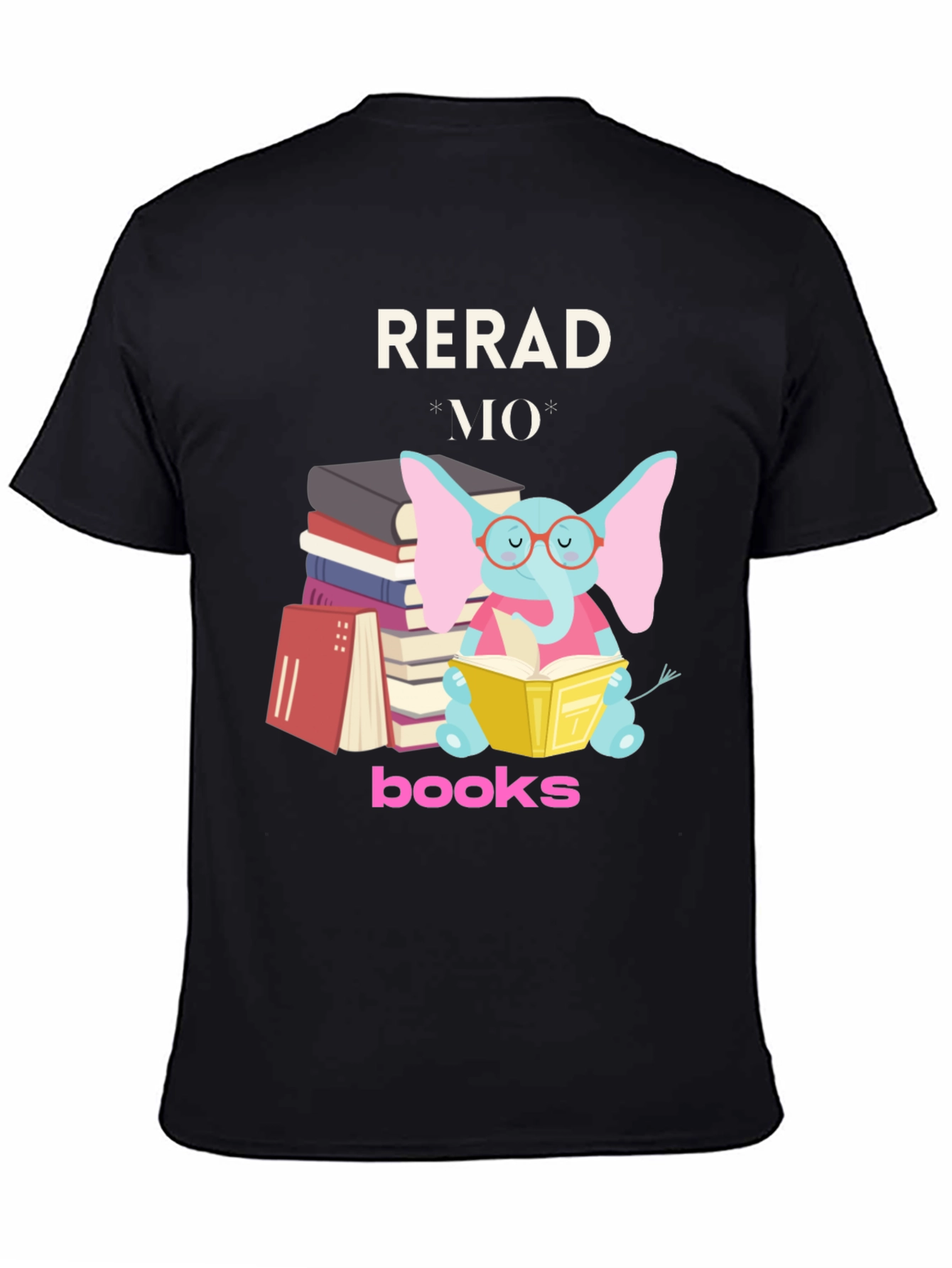 Black Read More Books T-Shirt view 4